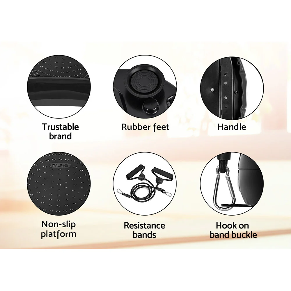 Everfit Vibration Machine Platform Vibrator Resistance Rope Home Fitness Black - Image 5