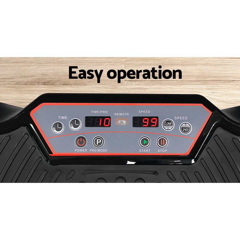 Everfit Vibration Machine Platform Vibrator Resistance Rope Home Fitness Black - Image 6