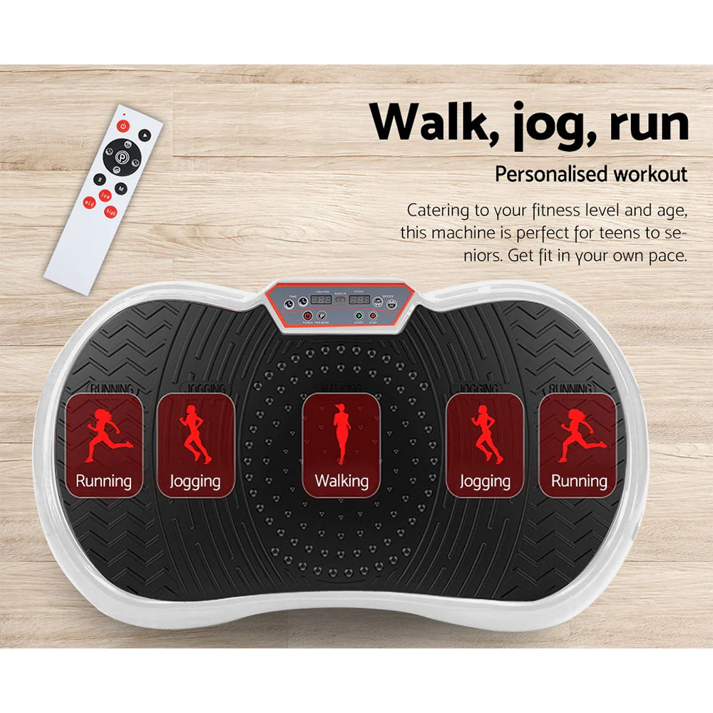Everfit Vibration Machine Platform Vibrator Resistance Rope Home Fitness White - Image 4