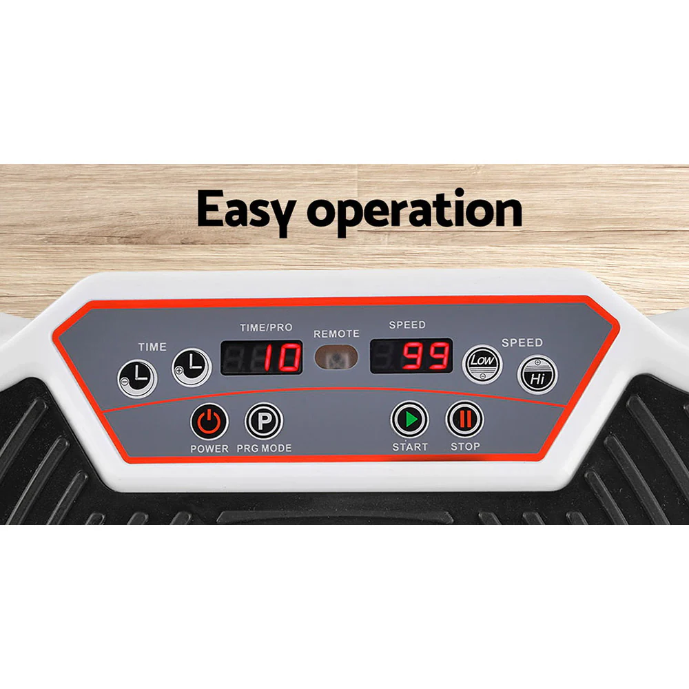 Everfit Vibration Machine Platform Vibrator Resistance Rope Home Fitness White - Image 6