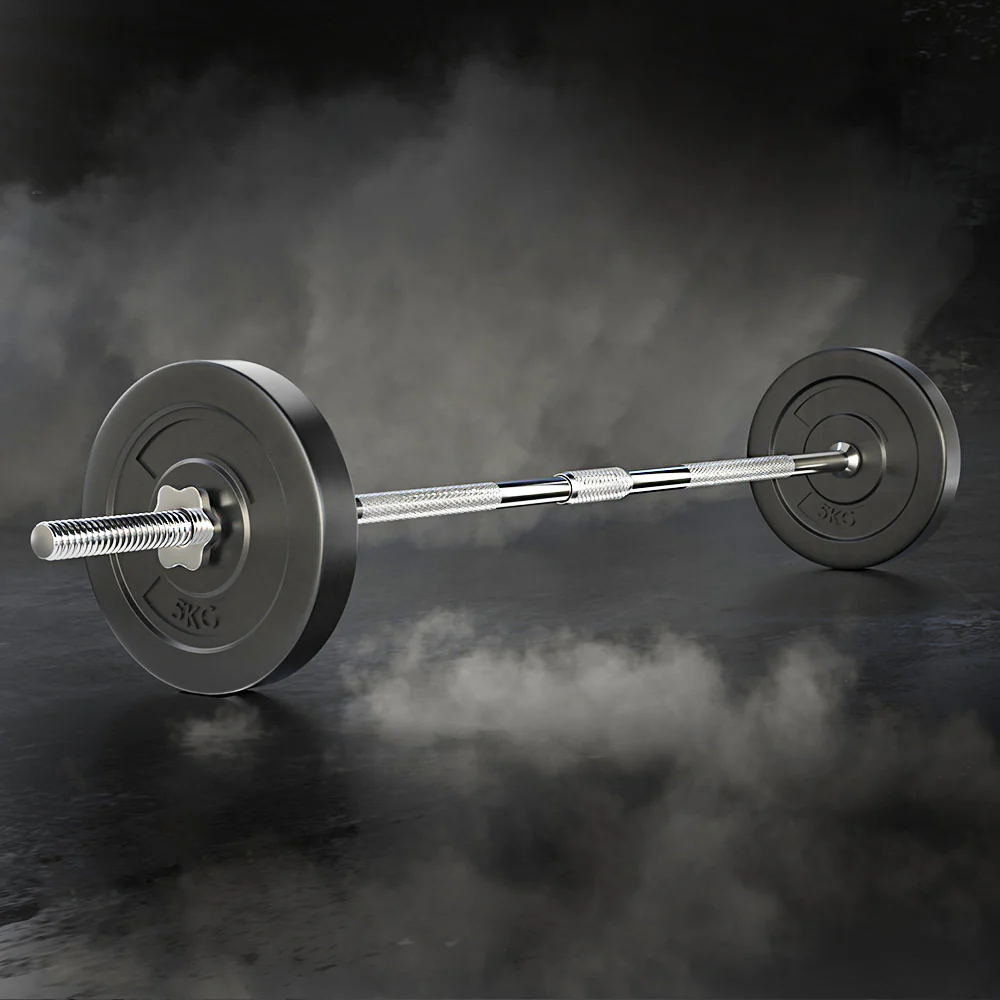 Everfit 18kg Barbell Set Weight Plates Bar Lifting Bench 168cm - Image 8