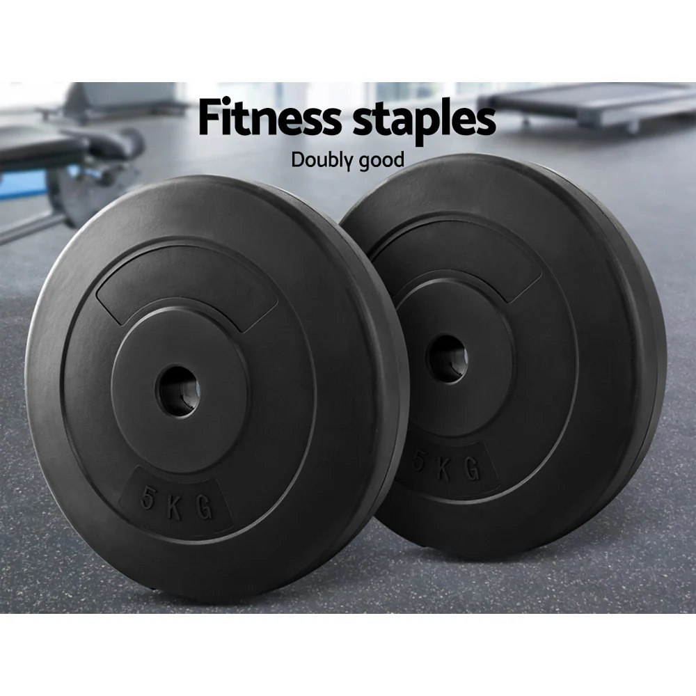 Everfit Weight Plates Standard 2X 5kg Barbell Plate Weight Lifting - Image 7