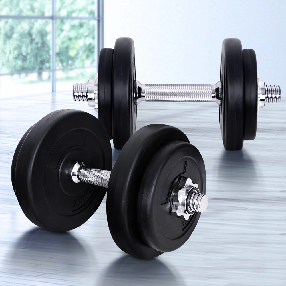 Everfit 20kg Dumbbell Set Weight Plates Dumbbells Lifting Bench - Image 8