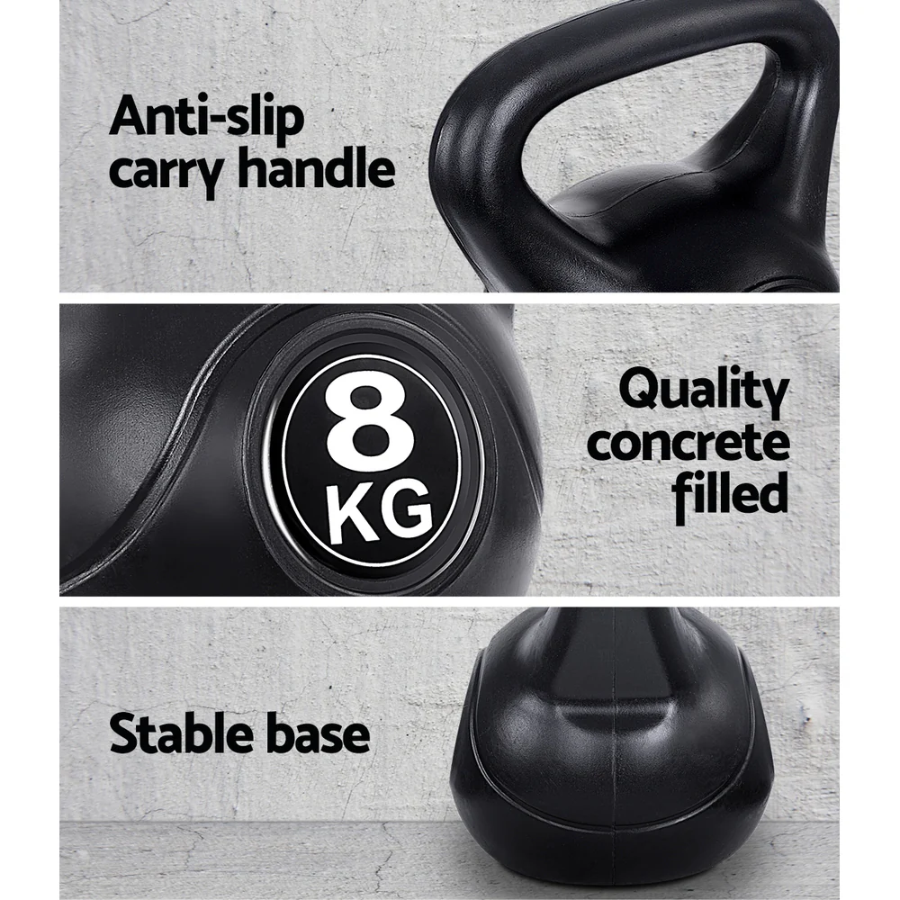 Everfit 22kg Kettlebell Set Weight Lifting Kettlebells Bench Dumbbells Gym Home - Image 6