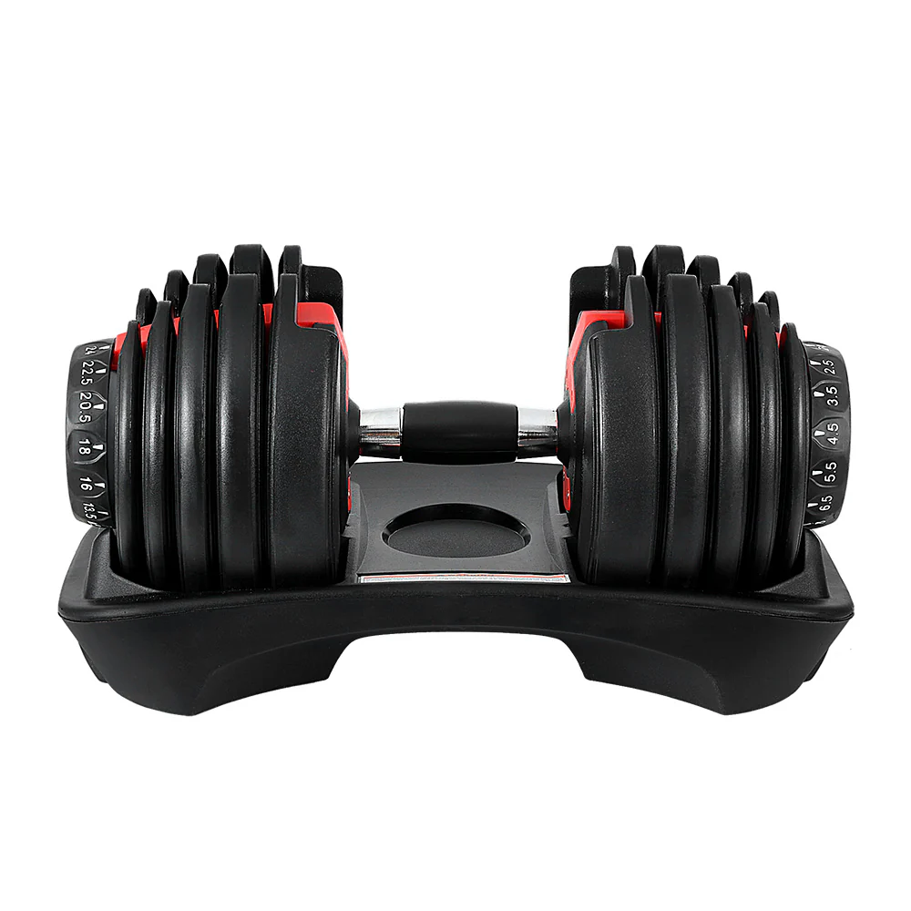 Everfit 24kg Dumbbells Adjustable Dumbbell Weight Plates Home Gym - Image 3