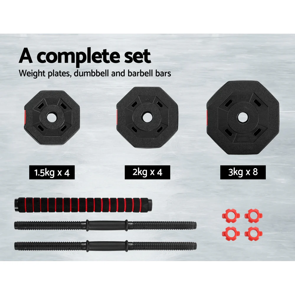 Everfit 40kg Dumbbells Barbell Set Adjustable Dumbbell Weight Lifting - Image 6