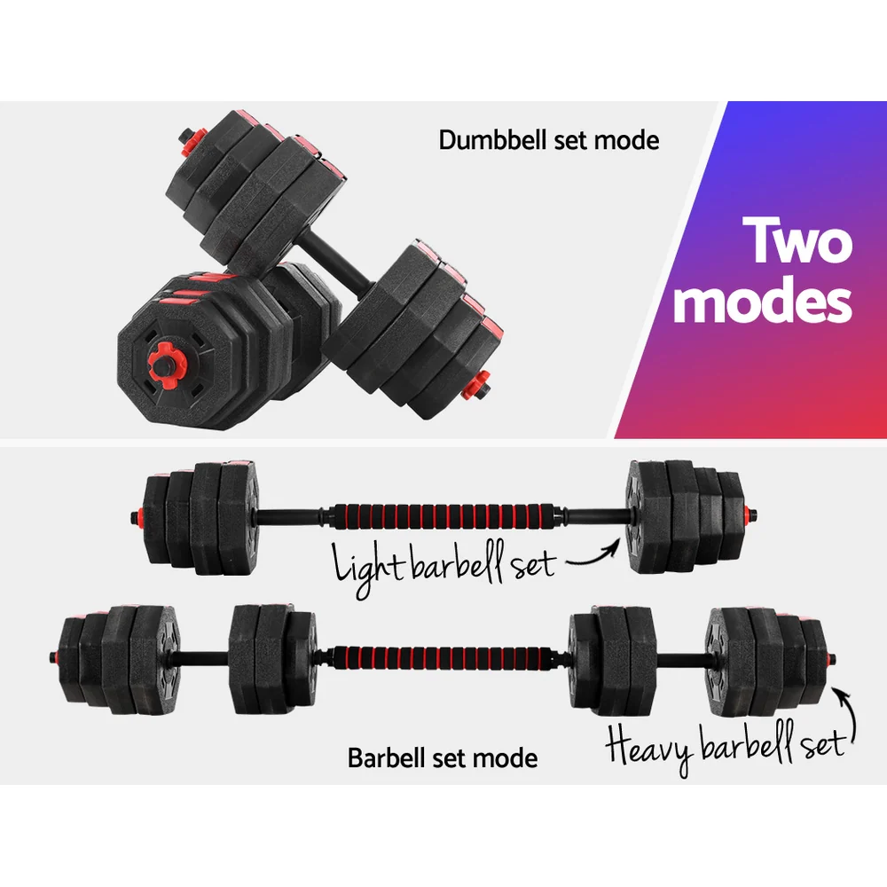 Everfit 40kg Dumbbells Barbell Set Adjustable Dumbbell Weight Lifting - Image 7