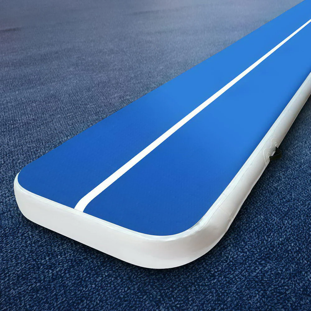 4m x 1m Inflatable Air Track Mat 20cm Thick Gymnastic Tumbling Blue And White - Image 7
