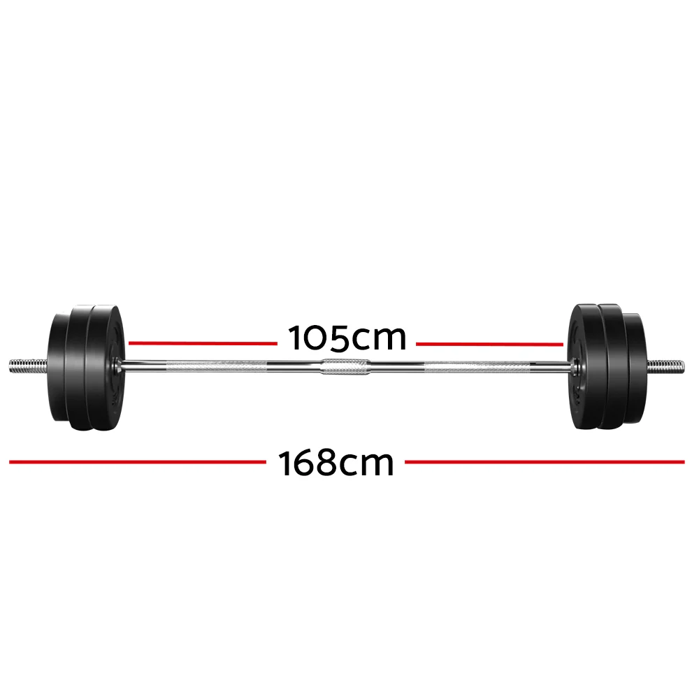 Everfit 58kg Barbell Set Weight Plates Bar Lifting Bench 168cm - Image 2