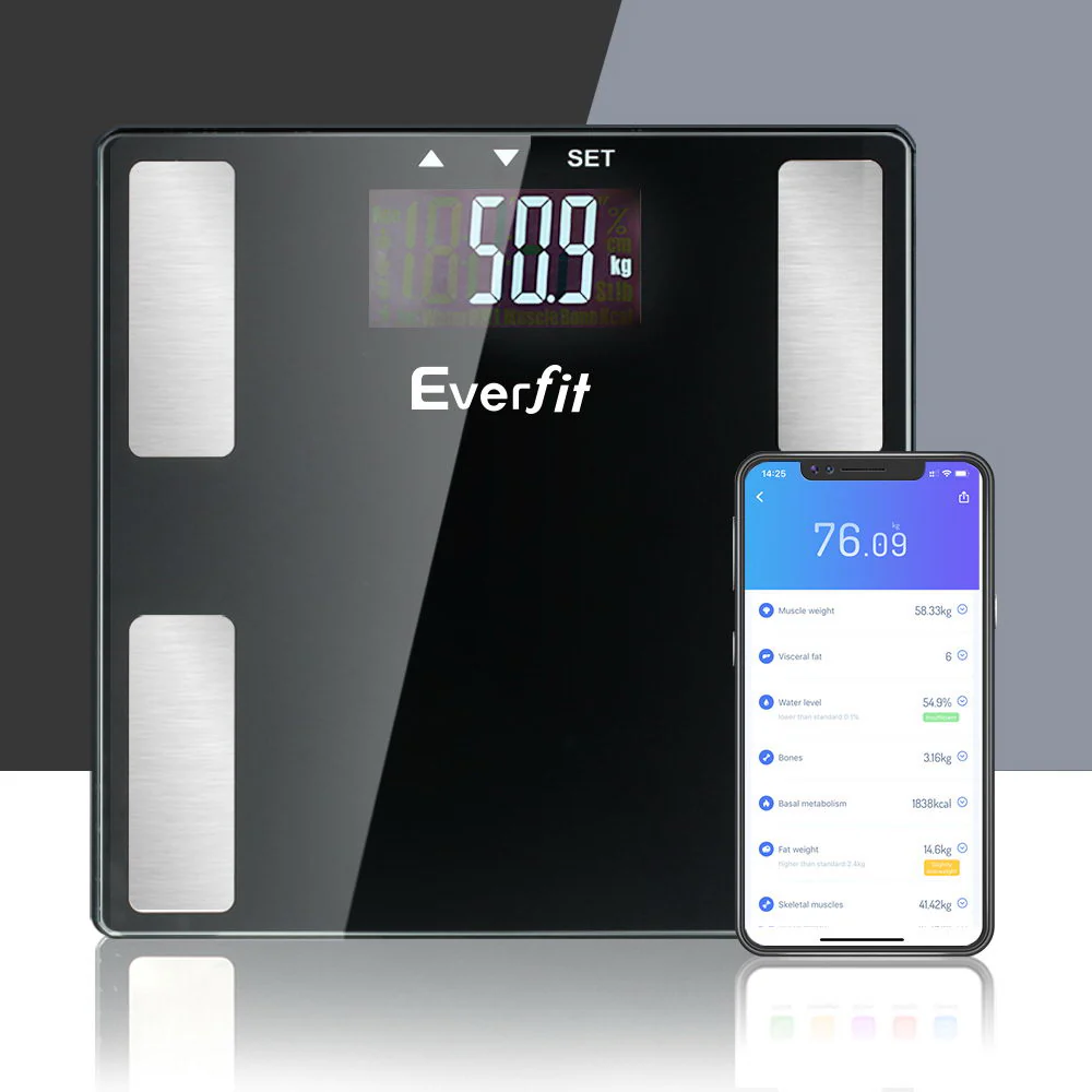 Everfit Body Fat Bathroom Scale Weighing Wireless Bluetooth Gym 180KG - Image 7