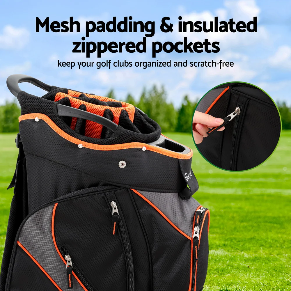 Everfit 14 Ways Dividers Golf Bag Stand Insulated Carry Bag Zippered Rain Cover - Image 5