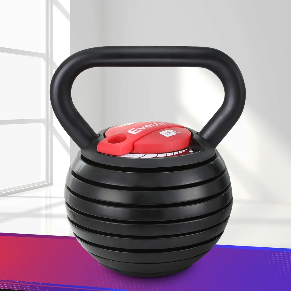 Everfit 18kg Adjustable Kettlebell Set Portable Kettle Bell Weight Dumbbells 10lbs 40lbs - Image 2