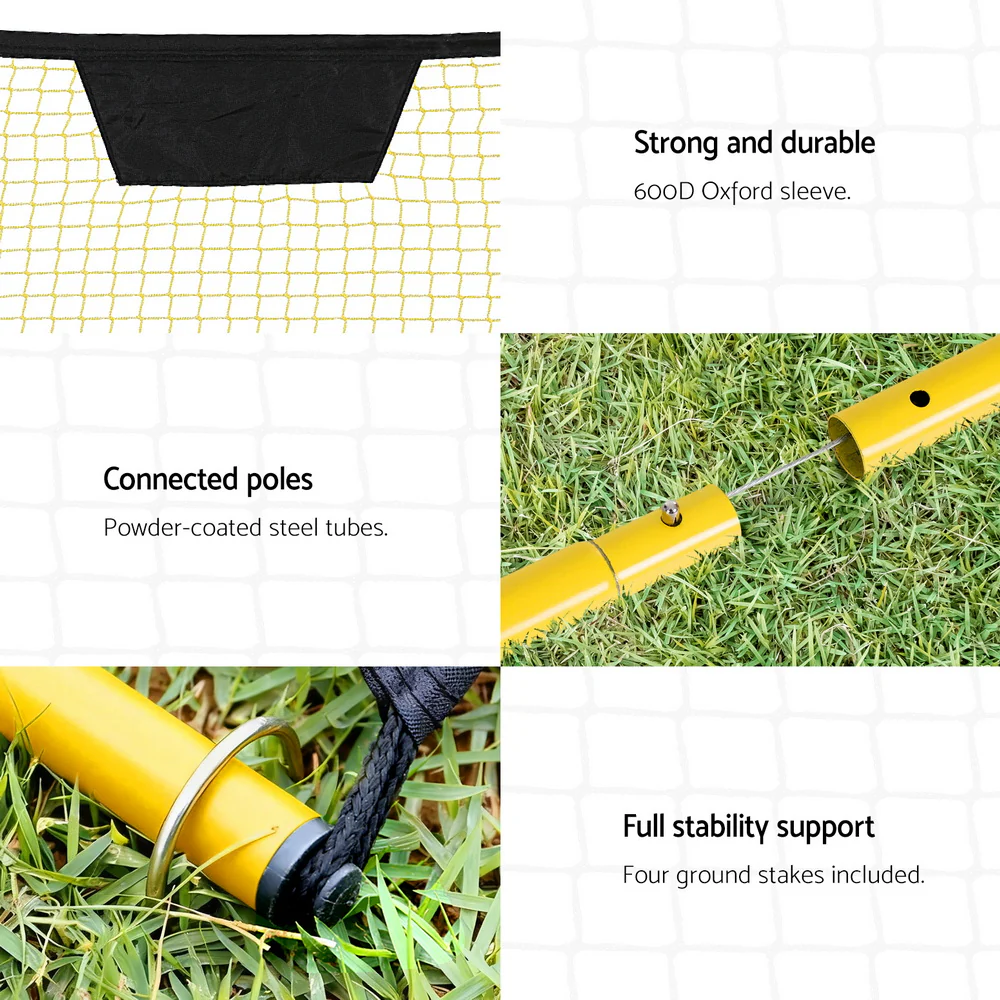 Everfit 2.1m Football Soccer Net Portable Goal Net Rebounder Sports Training Yellow - Image 6