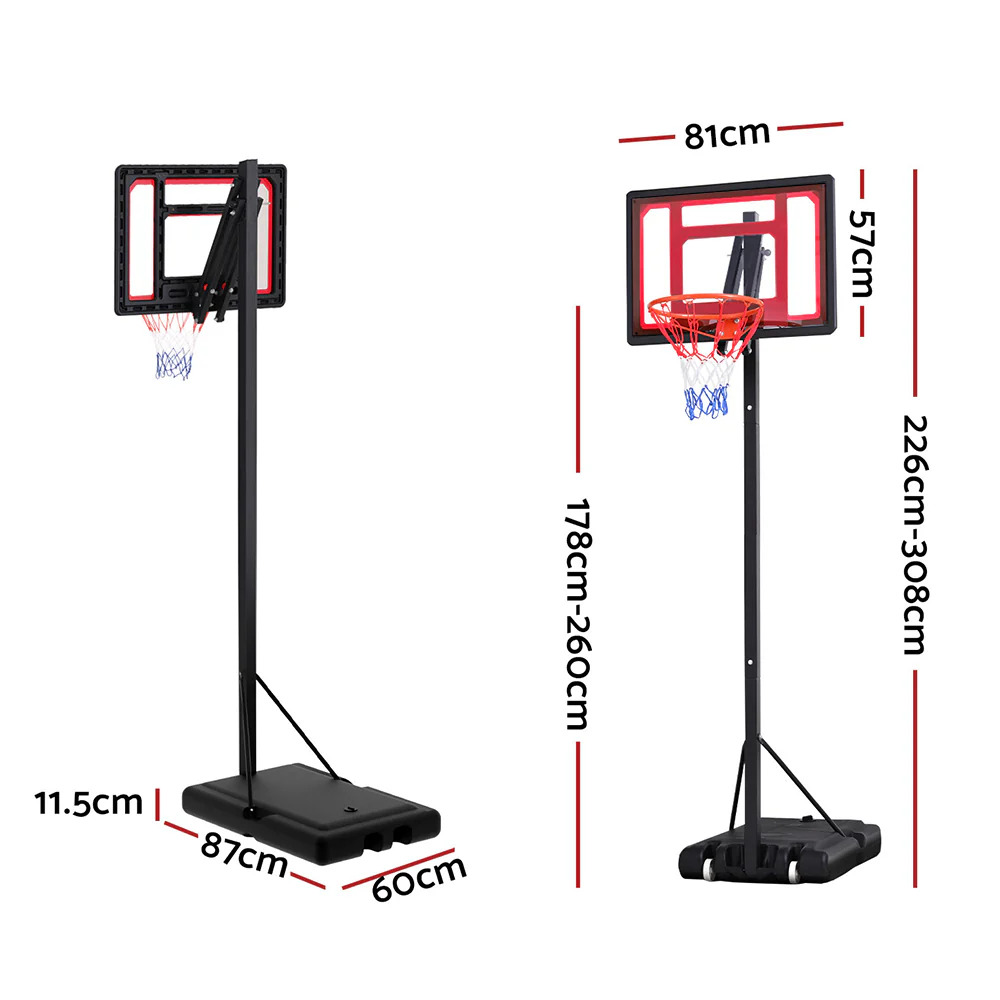 Everfit 2.6M Basketball Hoop Stand System Portable Kid - Image 3