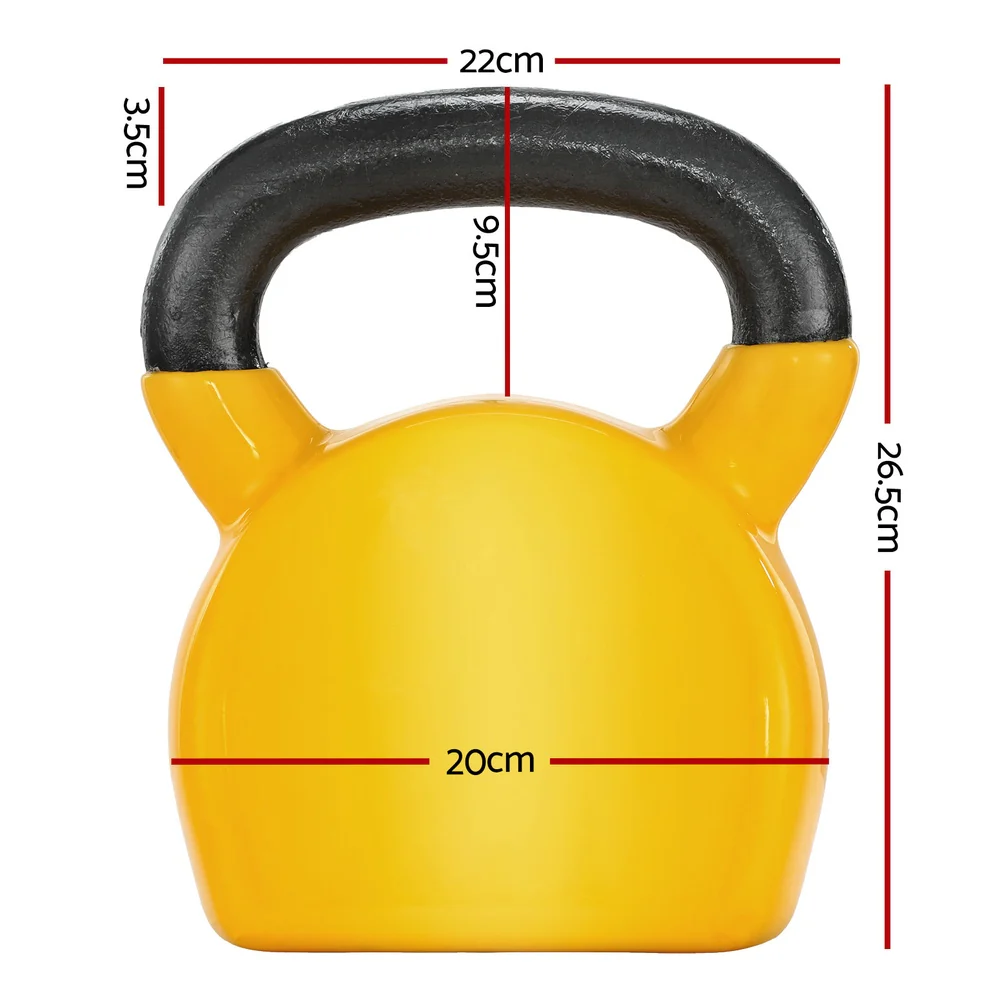 Everfit 20kg Kettlebell Set Weightlifting Bench Dumbbells Kettle Bell Gym Home - Image 3