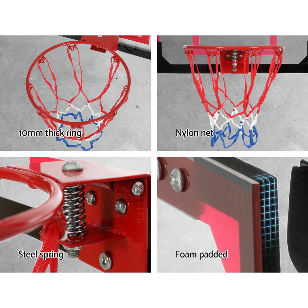 Everfit 23 Mini Basketball Hoop Backboard Door Wall Mounted Sports Kids Red - Image 6