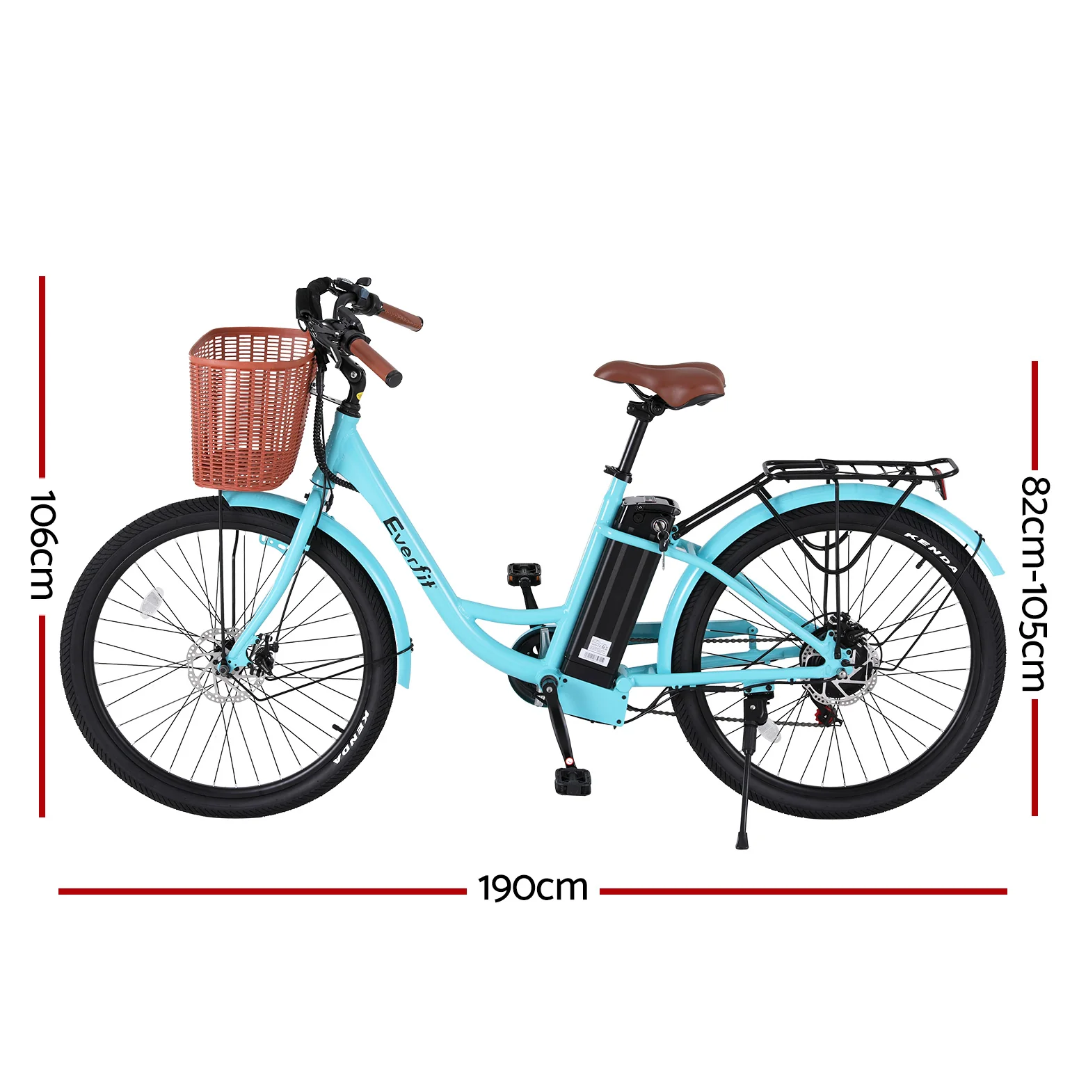 Everfit 26 Electric Bike City Bicycle eBike e-Bike Commuter w/ Battery BL - Image 3