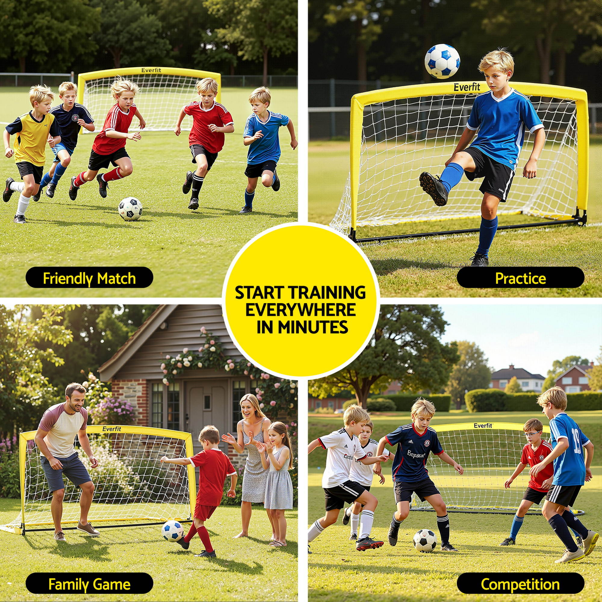 Everfit 2m Football Soccer Net Portable Goal Net Rebounder Sports Training - Image 4