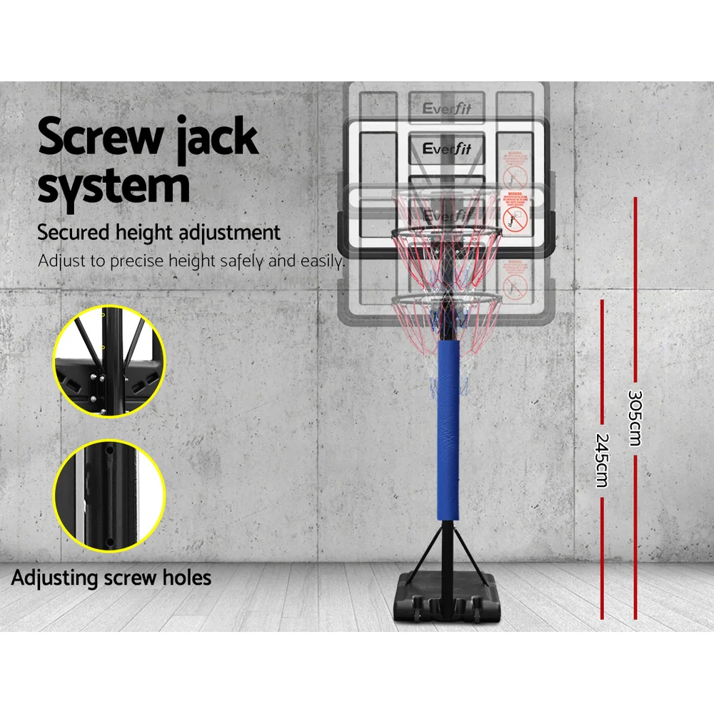 Everfit 3.05M Basketball Hoop Stand System Adjustable Height Portable Pro Blue - Image 5