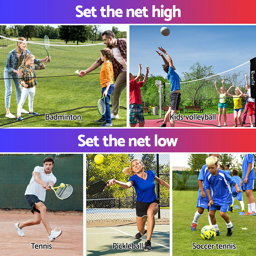 Everfit 3.6M Badminton Tennis Net Portable Volleyball Kit Adjustable Height - Image 5