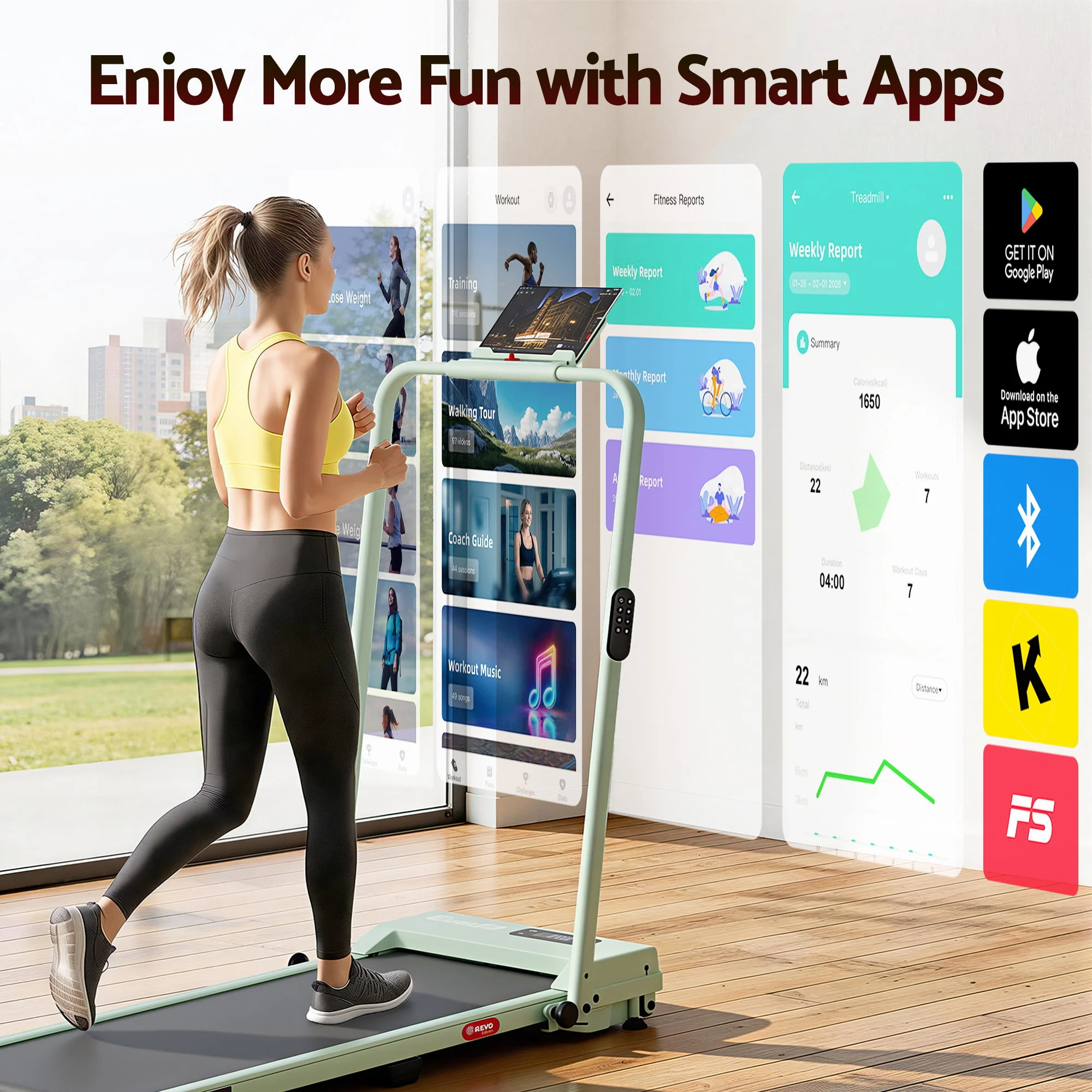 Everfit 3 in 1 Walking Pad Treadmill 12% Incline Under Desk Foldable for Home With 38cm Belt - Image 7