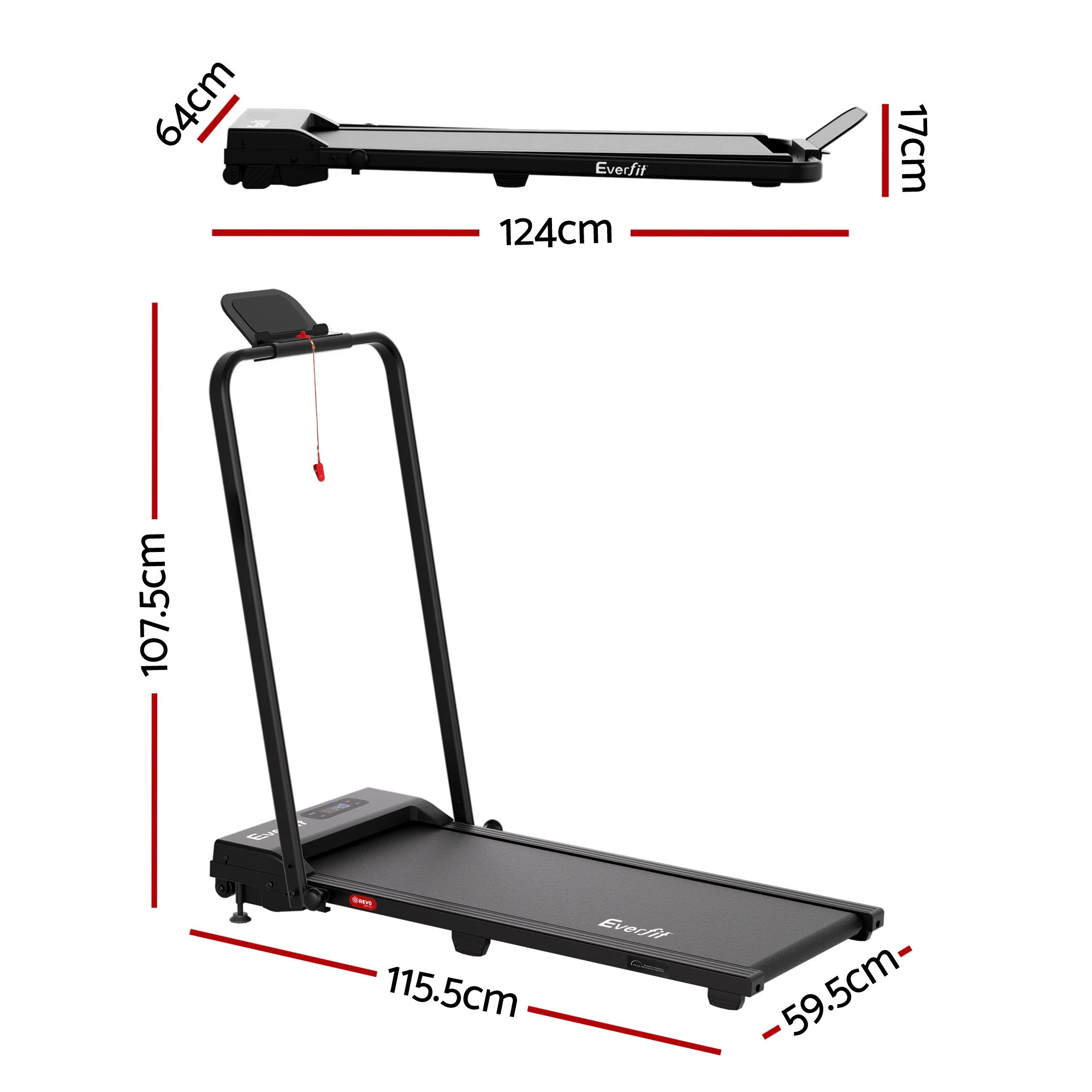 Everfit 3 in 1 Walking Pad Treadmill 12% Incline Under Desk Foldable for Home With 38cm Belt APP Control - Image 2