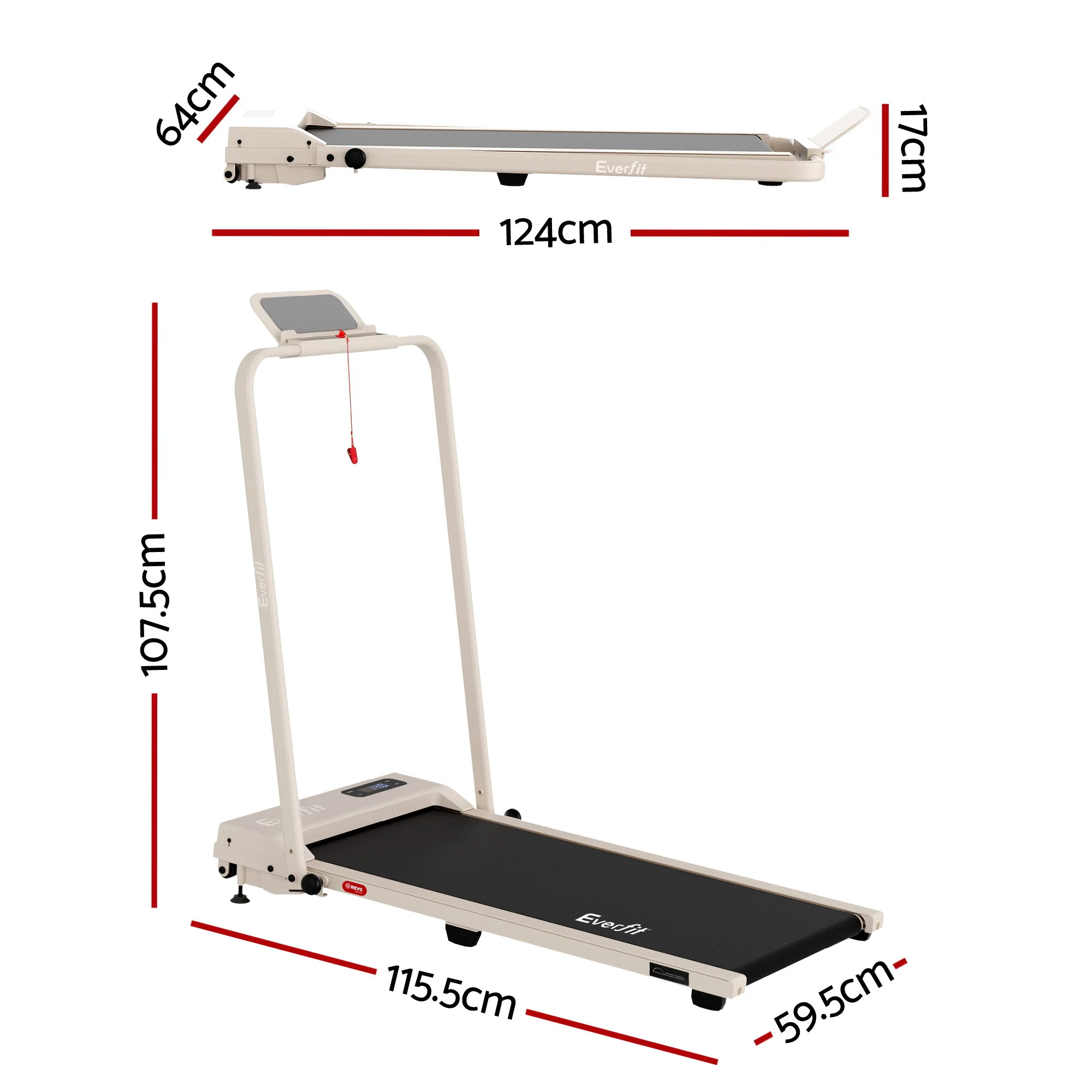 Everfit 3 in 1 Walking Pad Treadmill 12% Incline Under Desk Foldable Treadmills for Home Gym With 38cm Wide Belt APP Control - Image 2