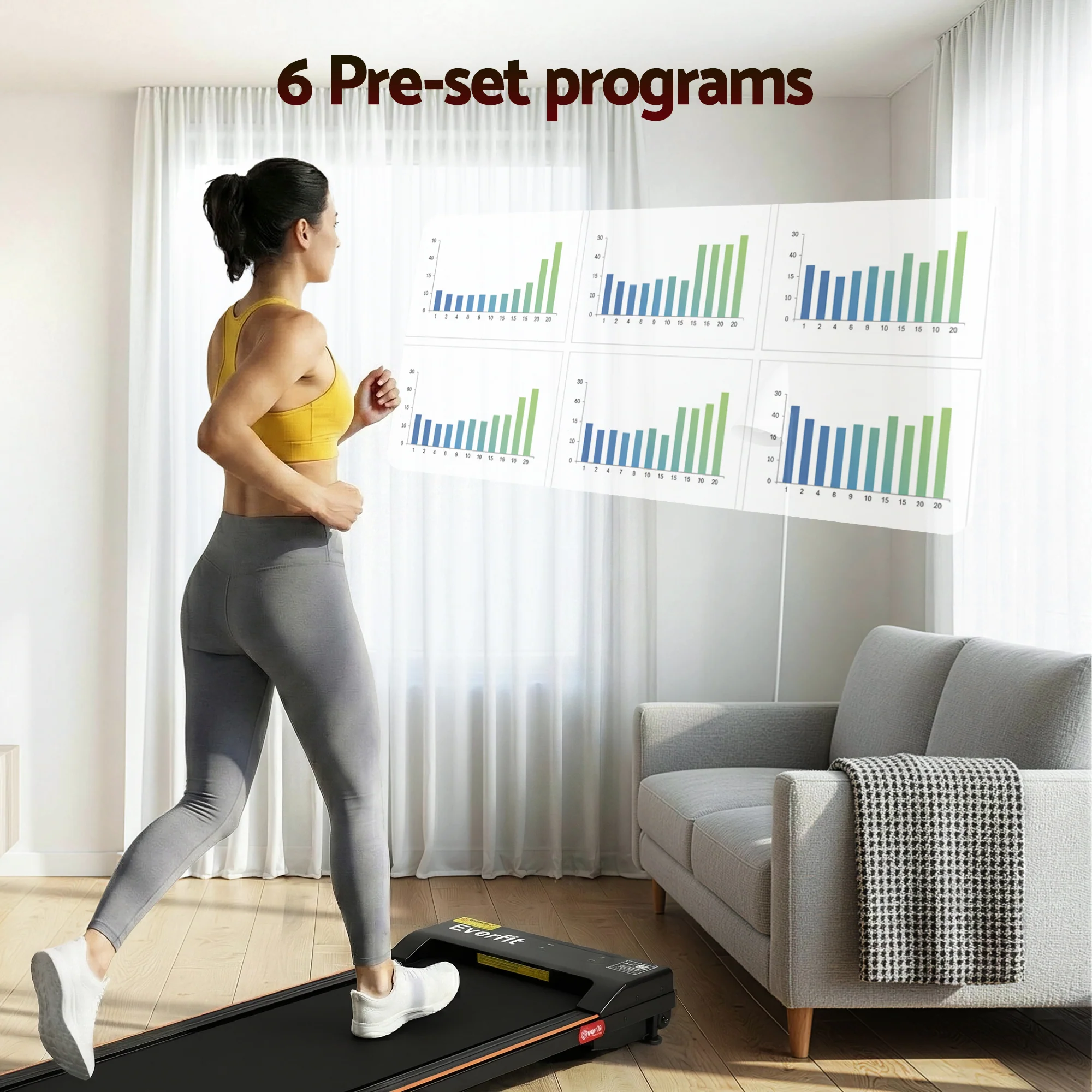 Everfit 3 in 1 Walking Pad Treadmill 12% Incline Under Desk Treadmills for Home Gym With 38cm Wide Belt - Image 5