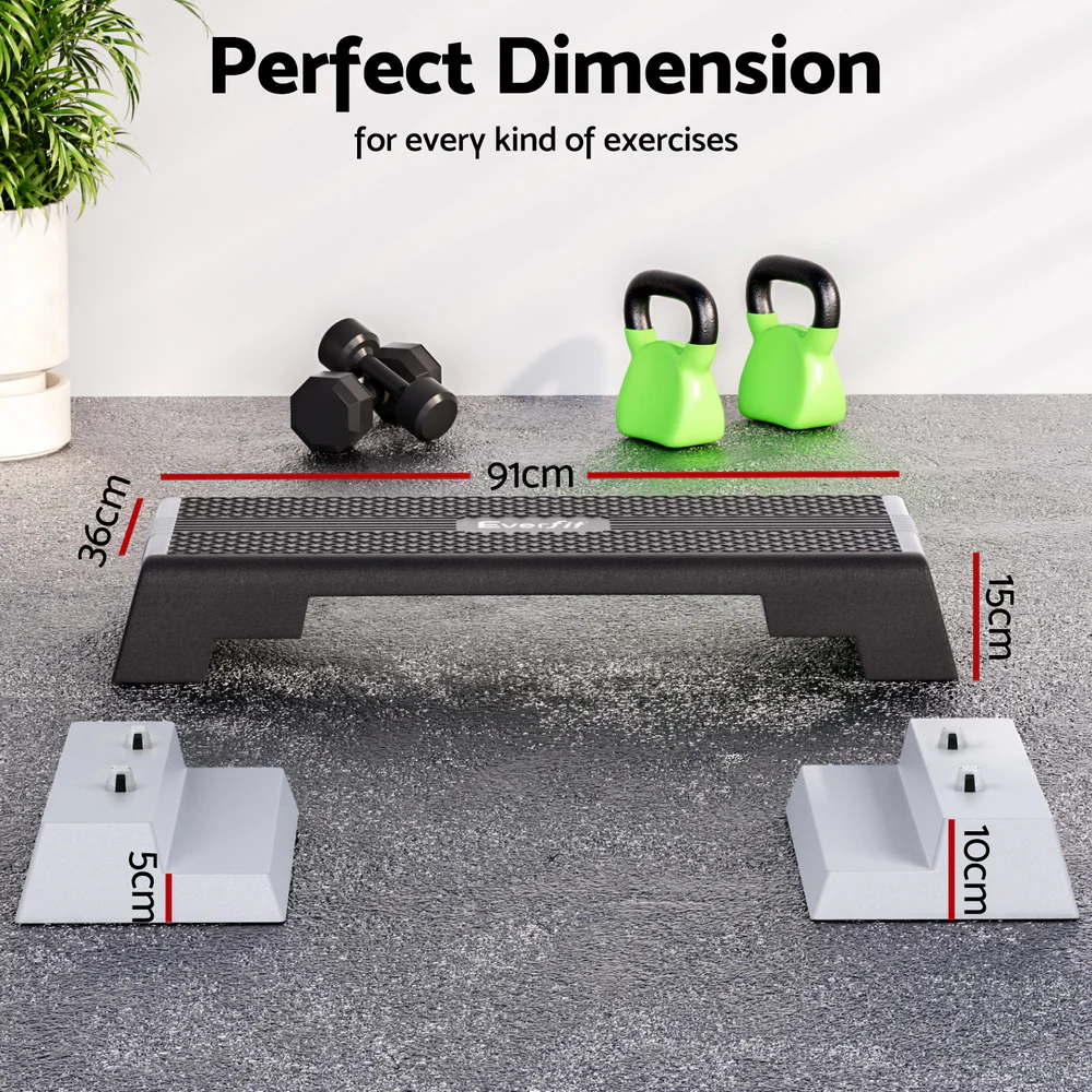 Everfit 3 Level Aerobic Step Adjustable Stepper for Home Workouts - Image 5