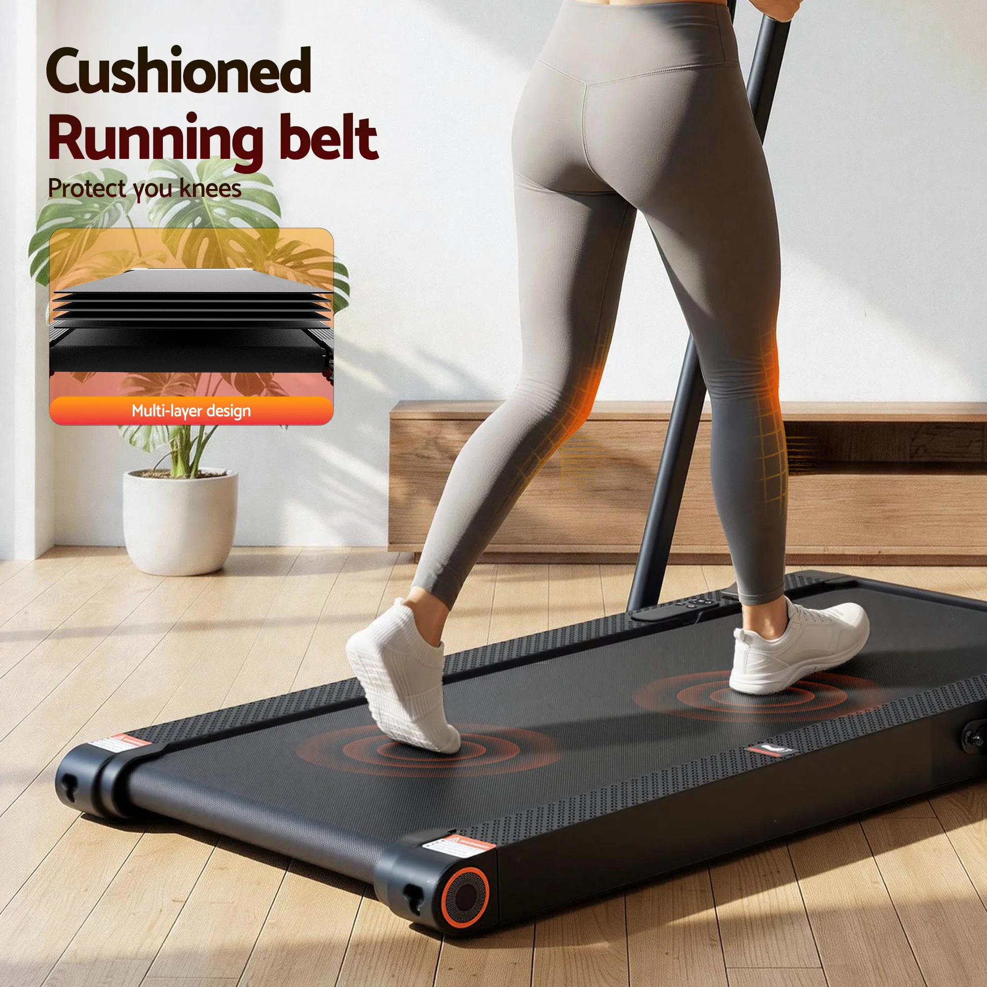 Everfit 4 in 1 Vibration Walking Pad Treadmill Under Desk Treadmills for Home Gym with App Control 380mm - Image 7