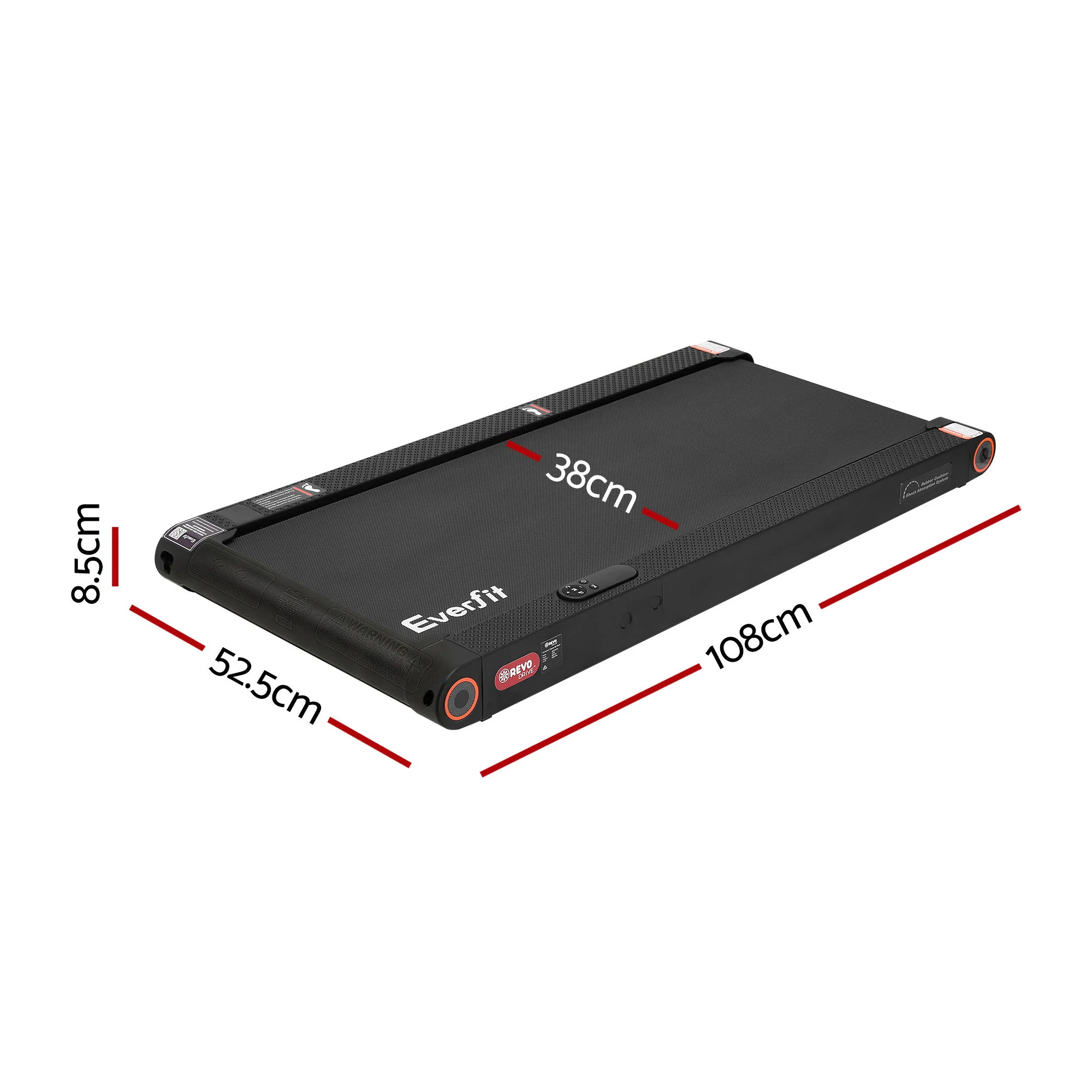 Everfit 4 in 1 Vibration Walking Pad Treadmill Under Desk Treadmills for Home Gym with App Control 380mm Black - Image 2