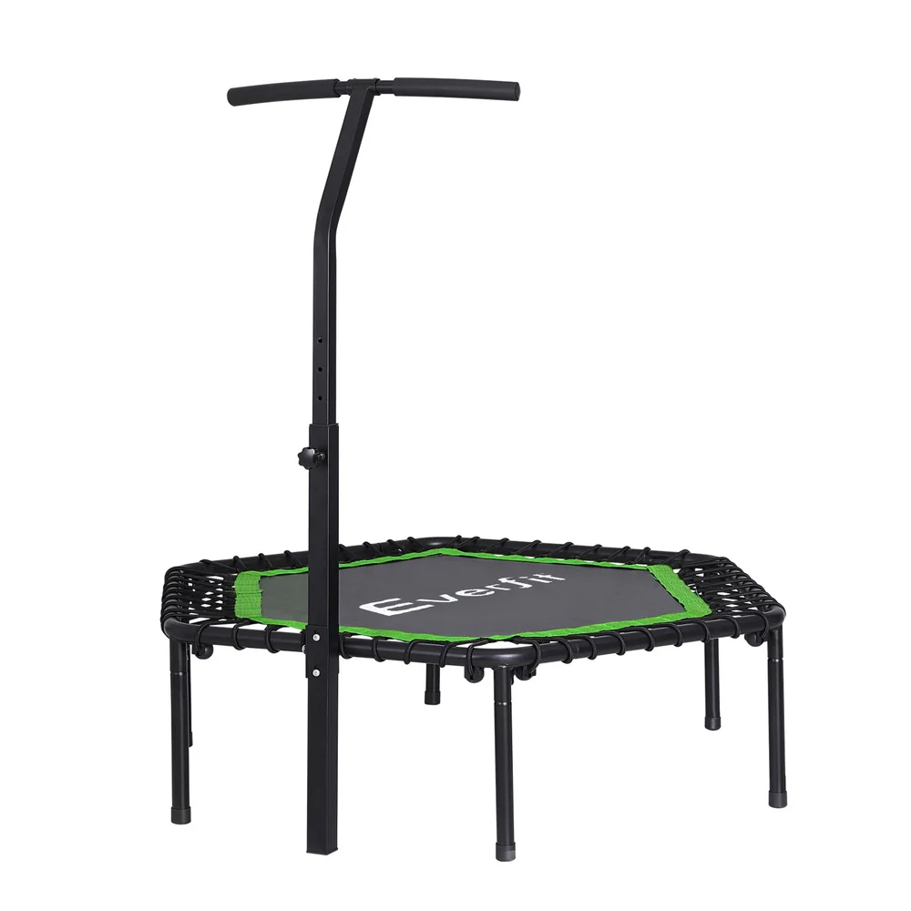 Everfit 48inch Hexagon Fitness Trampoline Rebounder Adjustable Handrail Green - Image 4