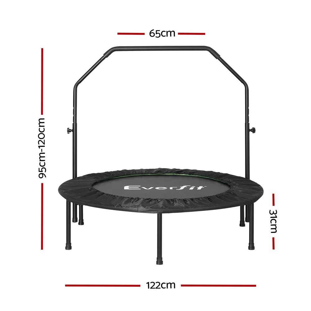 Everfit 48inch Round Fitness Trampoline Rebounder Adjustable Handrail Green - Image 3