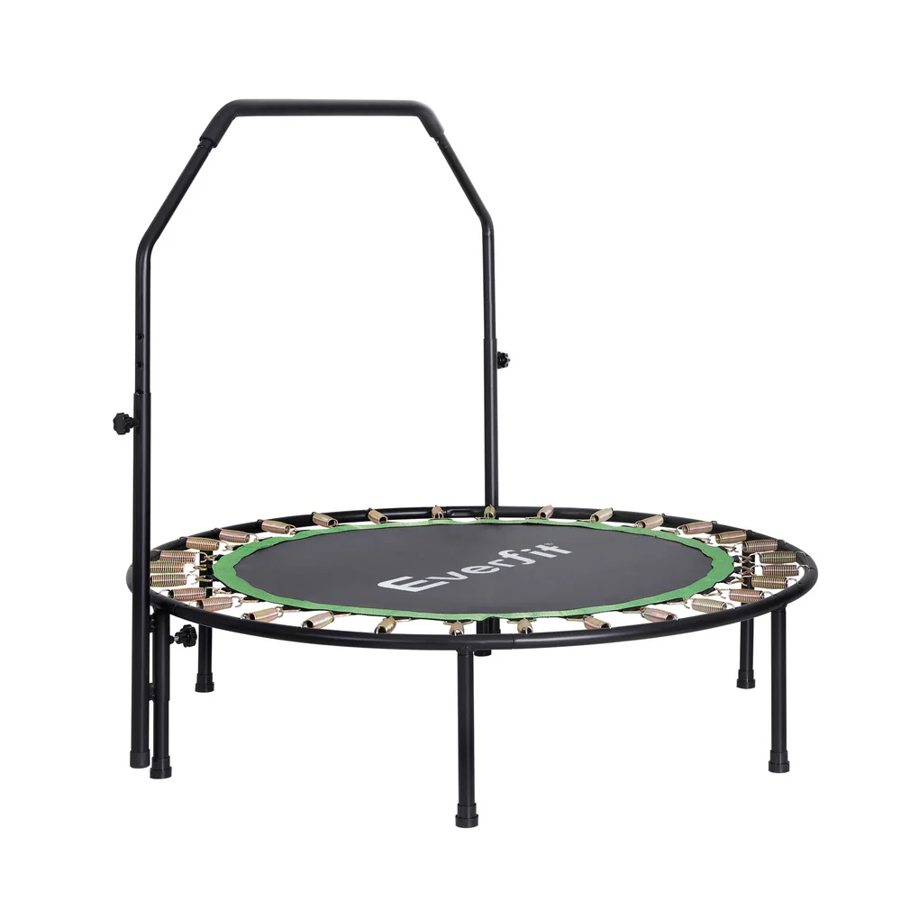 Everfit 48inch Round Fitness Trampoline Rebounder Adjustable Handrail Green - Image 4