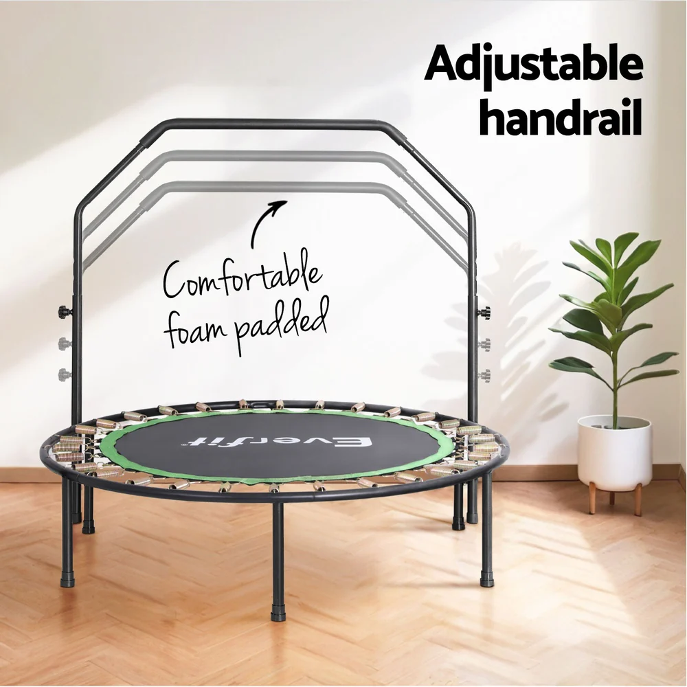 Everfit 48inch Round Fitness Trampoline Rebounder Adjustable Handrail Green - Image 6