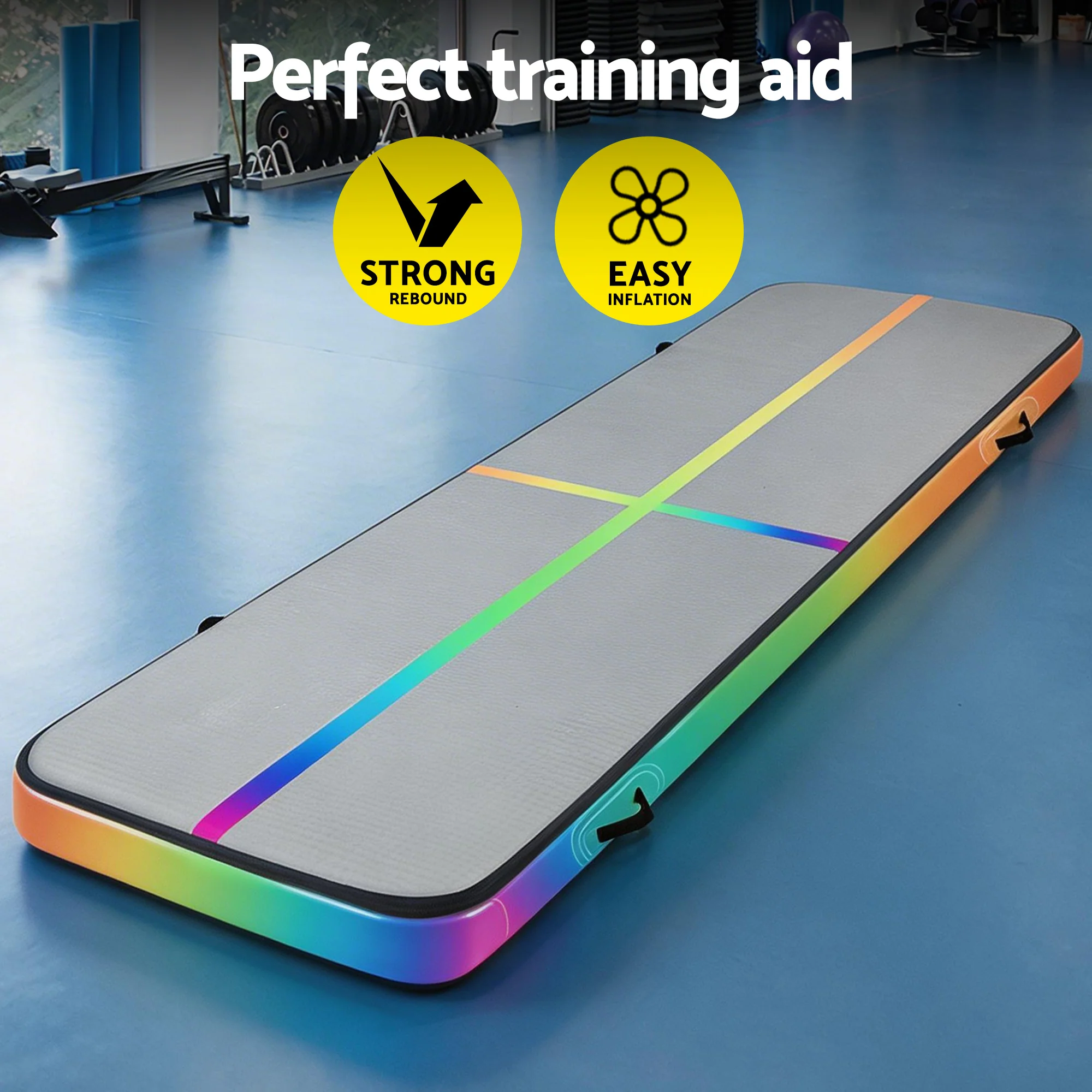 Everfit 4X1X0.2M Air Track Inflatable Tumbling Mat Gymnastics Yoga Mat - Image 4