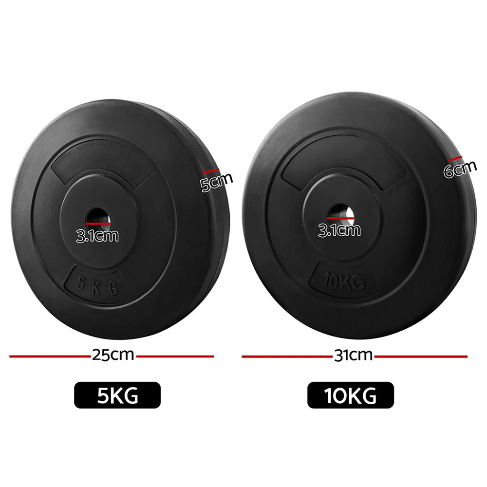Everfit 50kg Barbell Weight Plates Standard Home Gym Press Fitness Exercise - Image 4