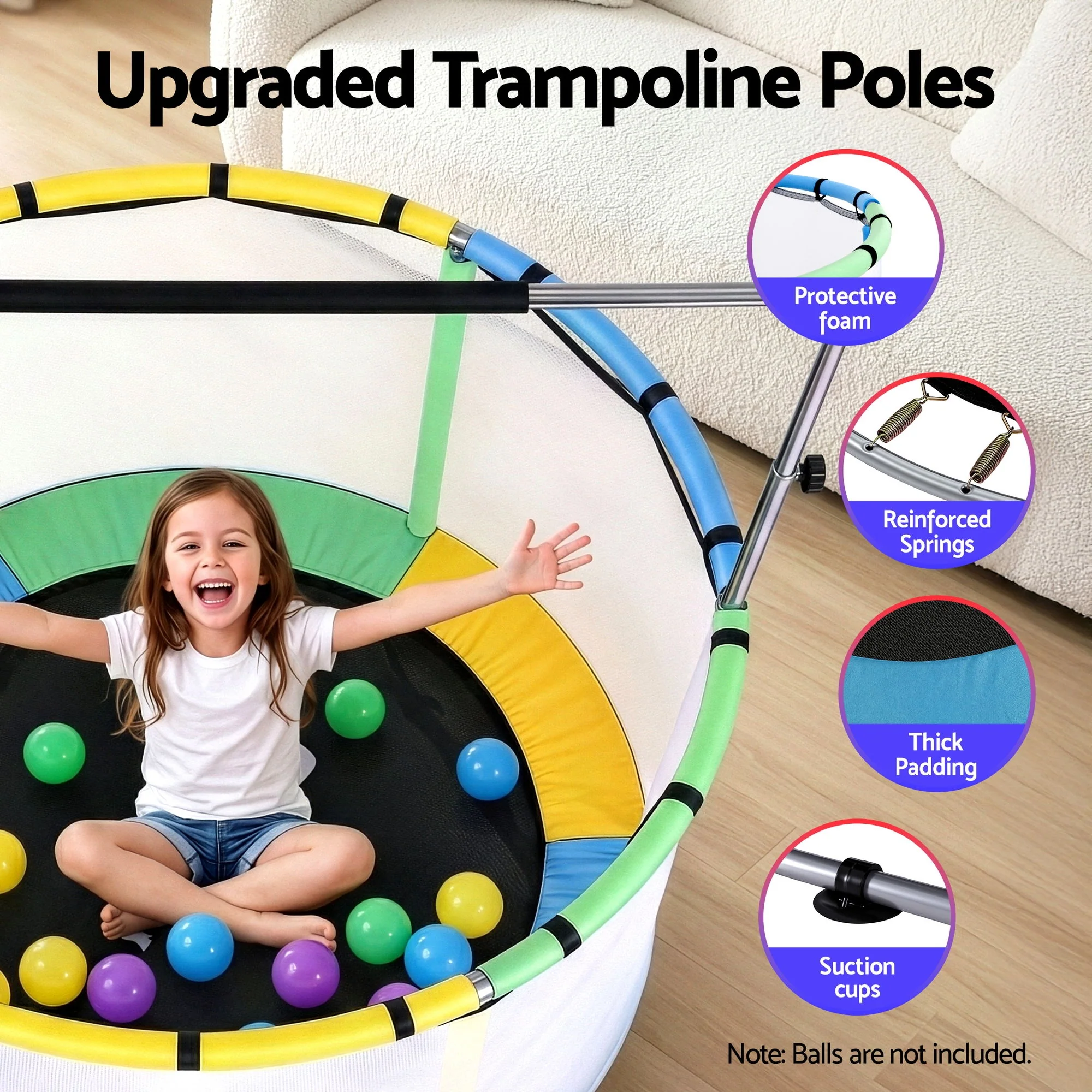 Everfit 55inch Trampoline Kids Rebounder with Basketball Set Sandbag Boxing Game - Image 7