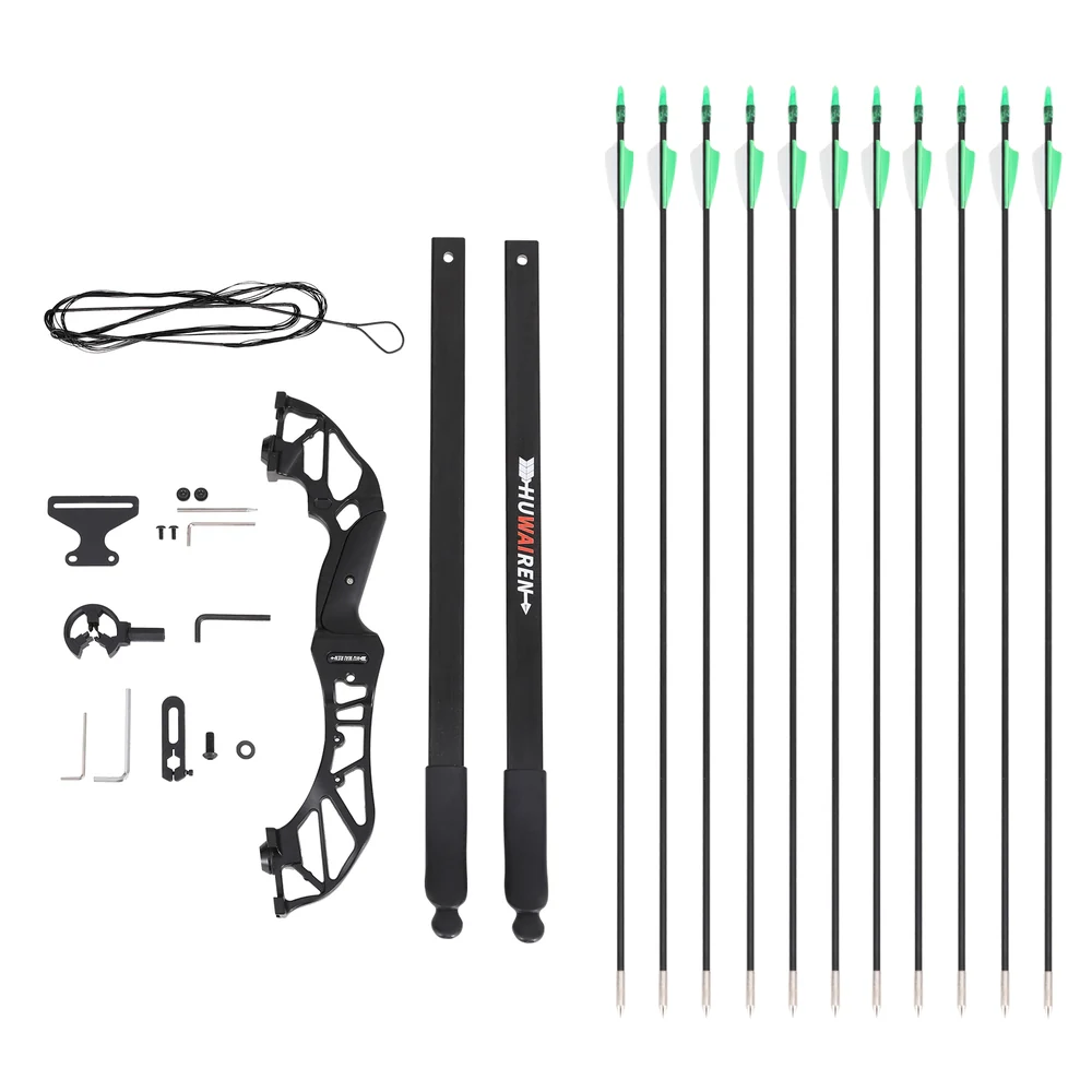 Everfit 55lbs Bow Arrow Set Recurve Takedown Archery Hunting for Beginner Green - Image 4