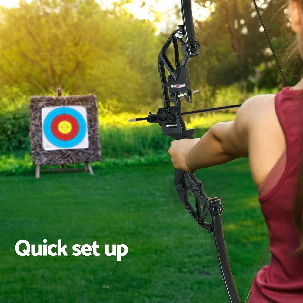 Everfit 55lbs Bow Arrow Set Recurve Takedown Archery Hunting for Beginner Green - Image 6