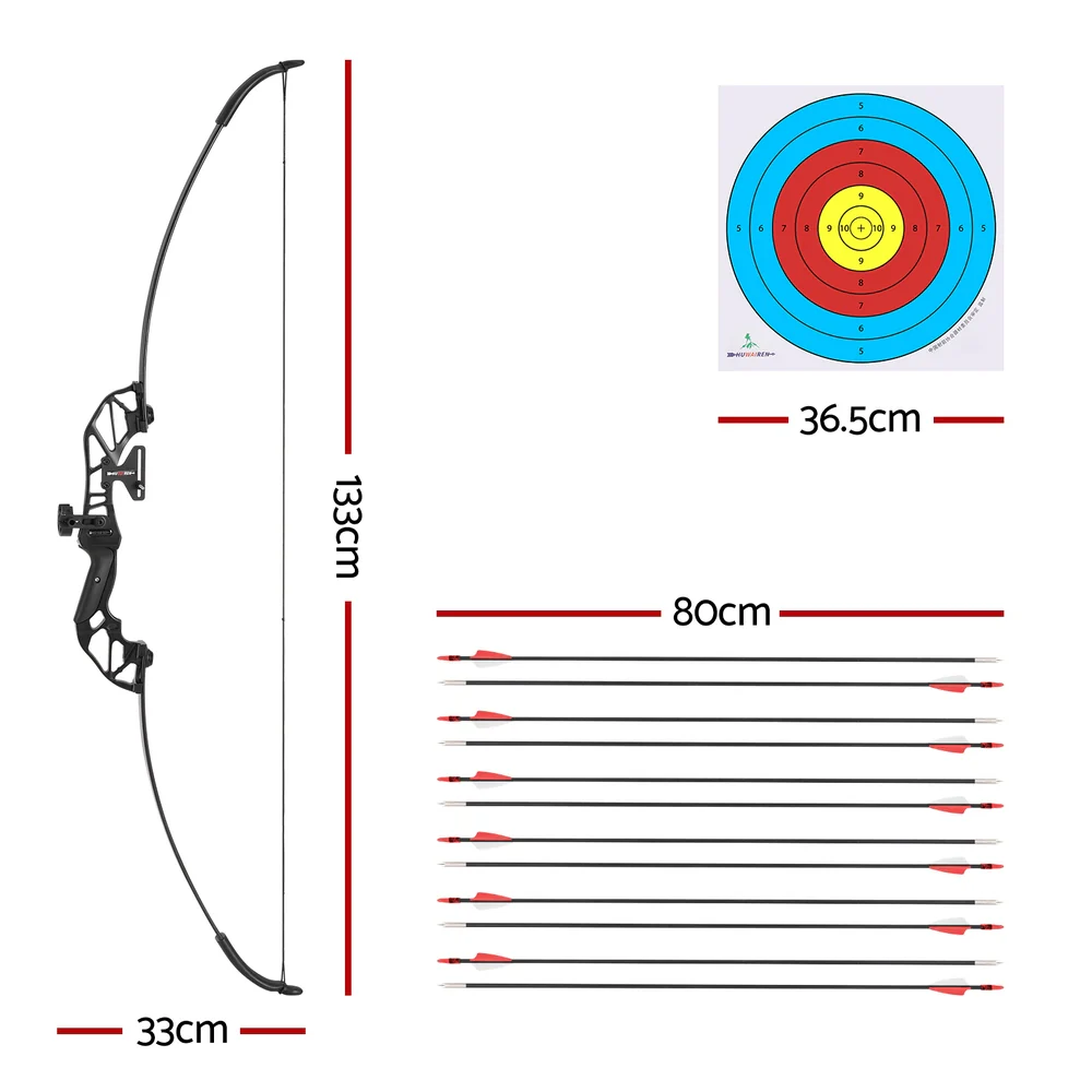 Everfit 55lbs Bow Arrow Set Recurve Takedown Archery Hunting for Beginner Red - Image 3