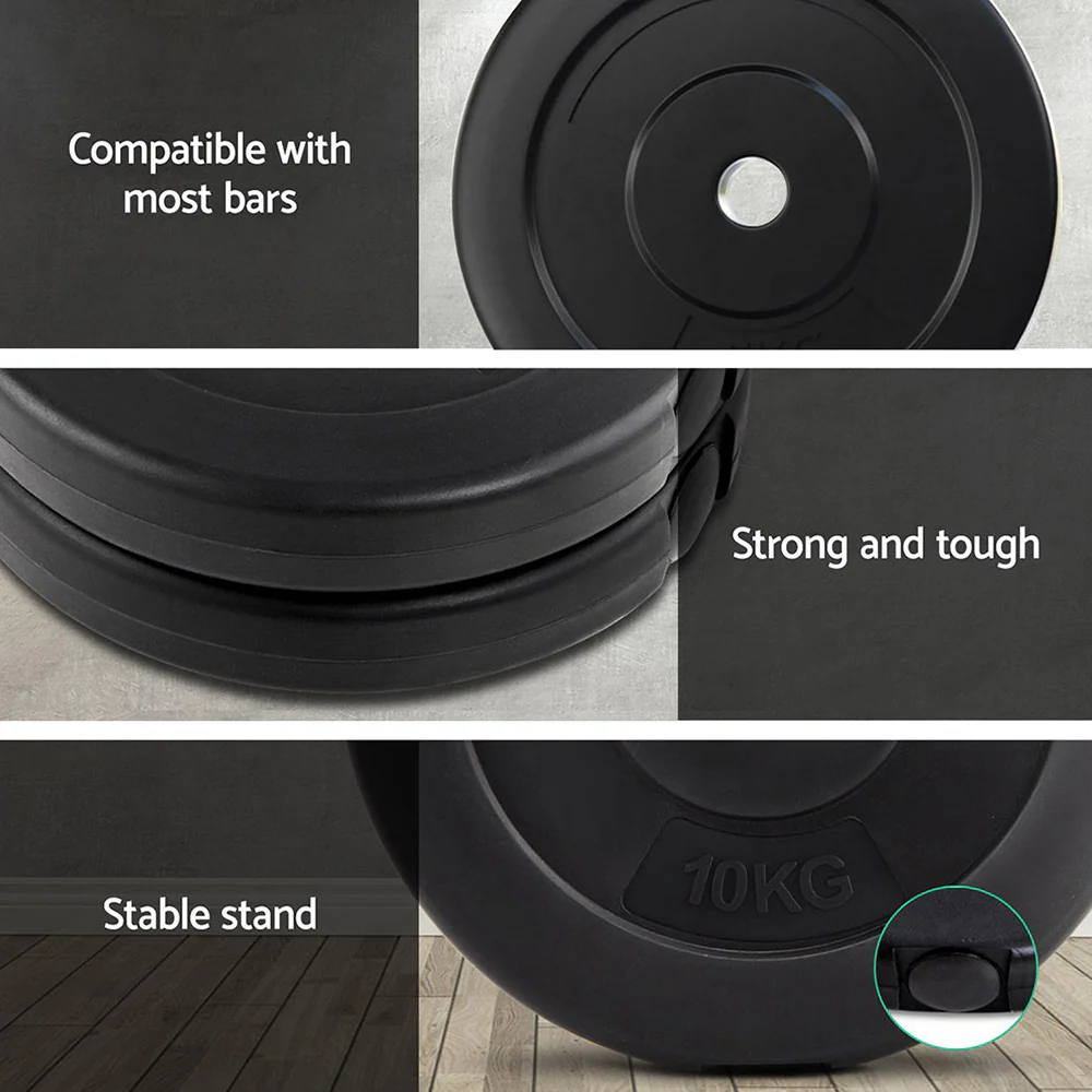 Everfit 60kg Barbell Weight Plates Standard Home Gym Press Fitness Exercise - Image 5