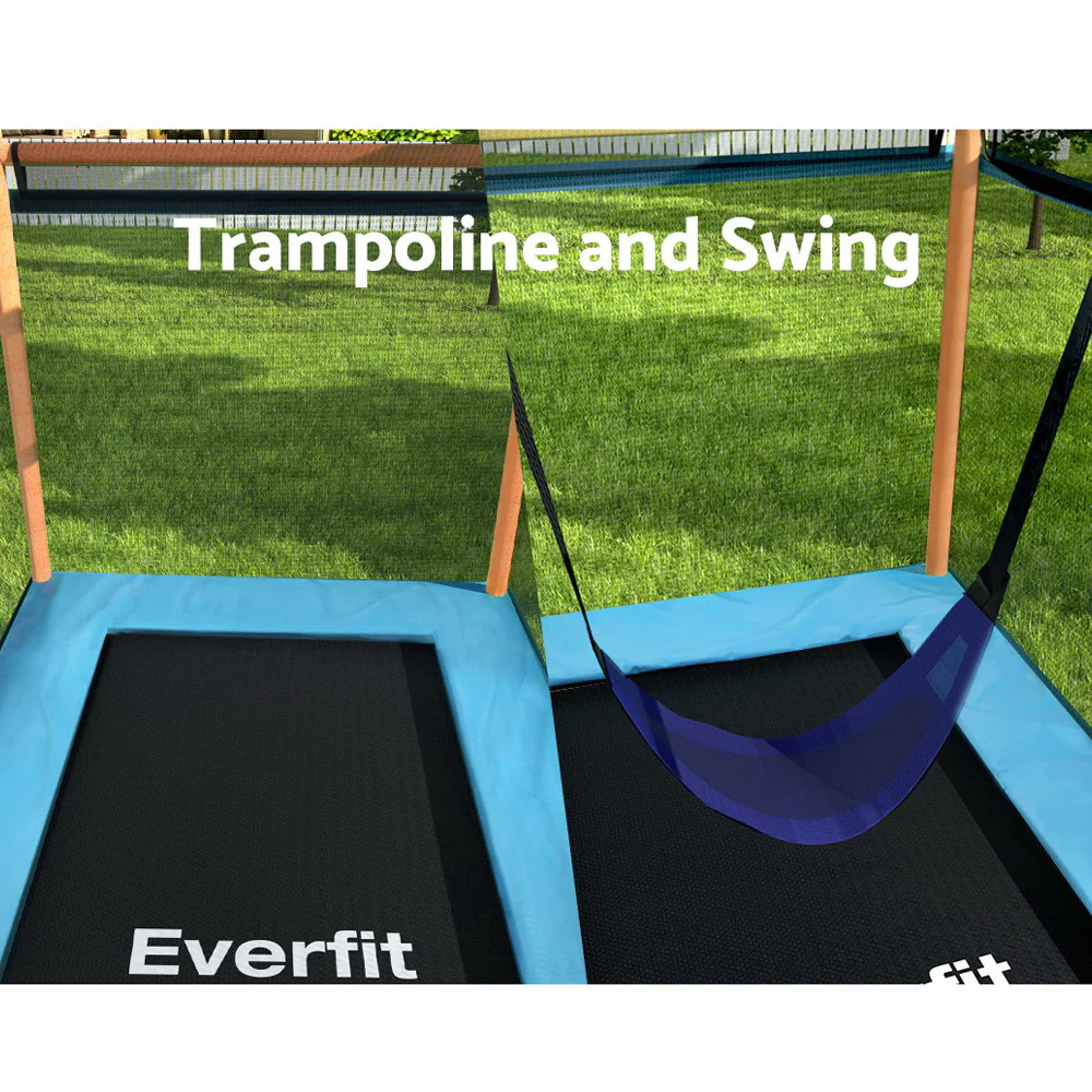 Everfit 6FT Trampoline for Kids w/ Enclosure Safety Net Swing Rectangle Orange - Image 5