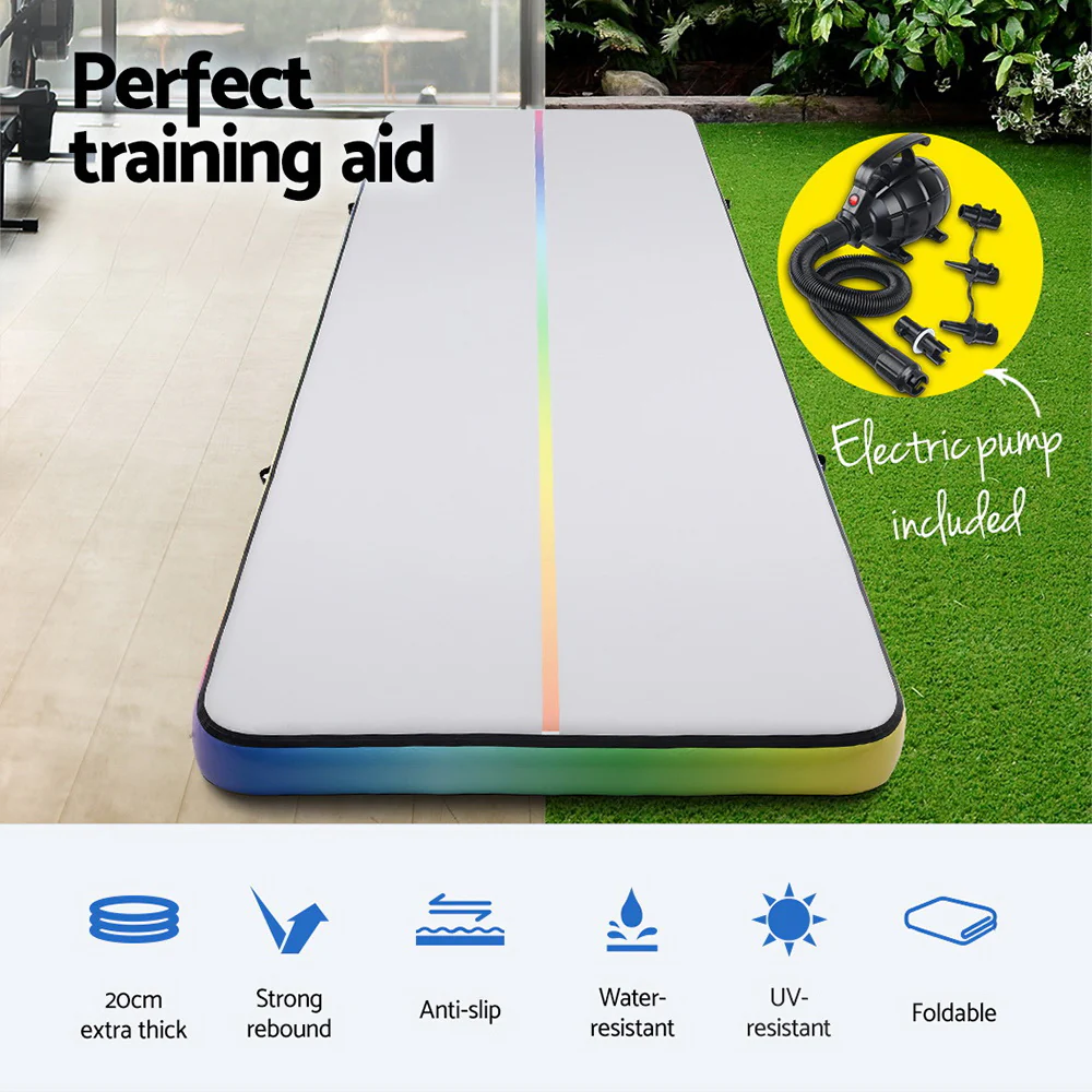 Everfit 6M Air Track Mat Inflatable Gymnastics Tumbling Mat W/ Pump Colourful - Image 5