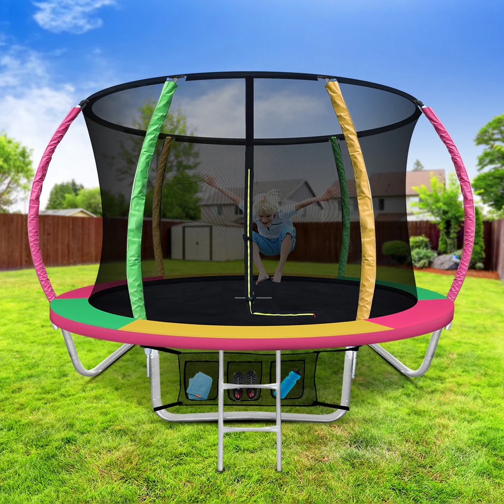 Everfit 8FT Trampoline for Kids w/ Ladder Enclosure Safety Net Rebounder Colors - Image 7