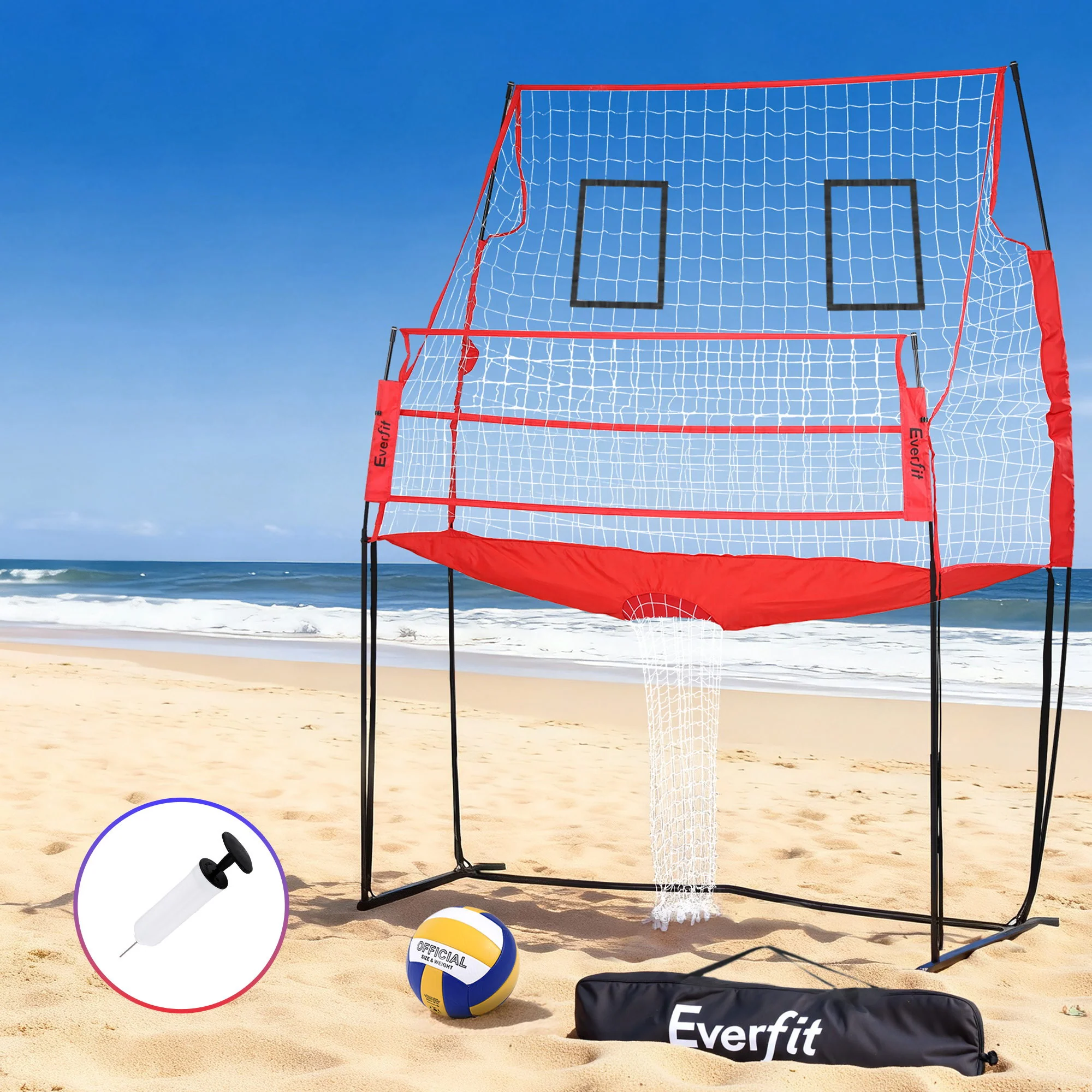 Everfit 8ft Volleyball Net Training Equipment Adjustable Height Portable with Ball and Bag - Image 8