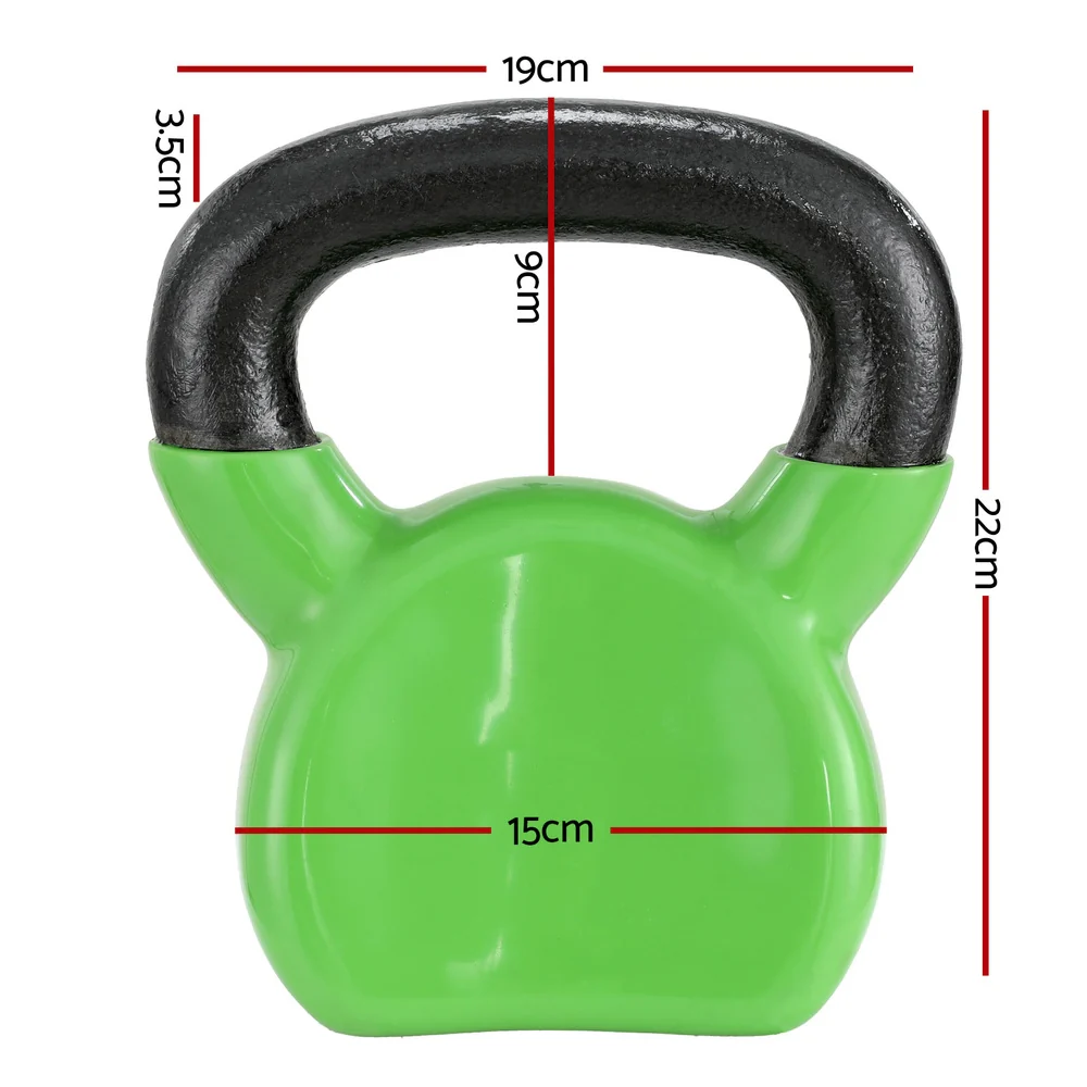 Everfit 8kg Kettlebell Set Weightlifting Bench Dumbbells Kettle Bell Gym Home - Image 3