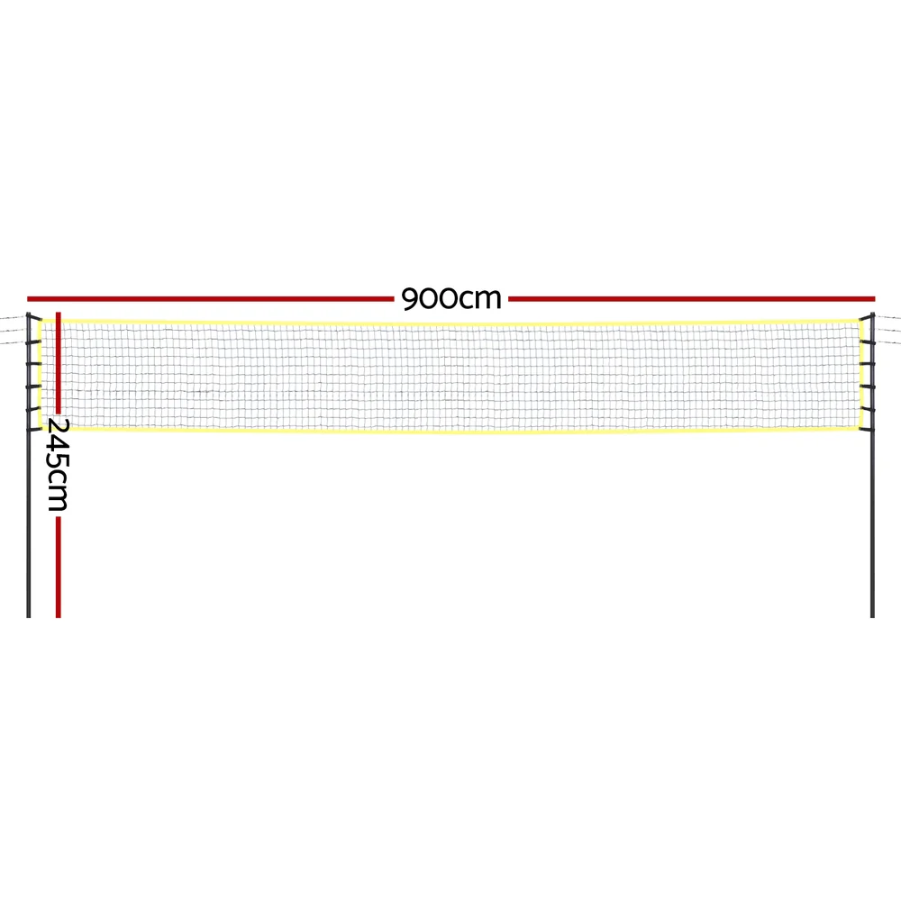 Everfit 9M Portable Volleyball Net Set with Ball Boundary Lines Badminton Tennis - Image 3