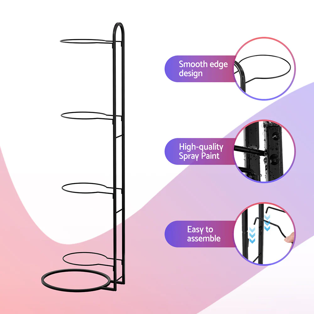 Everfit Ball Storage Rack Sports Equipment Organizer 4-Tier Holder for Garage Gym Black - Image 6