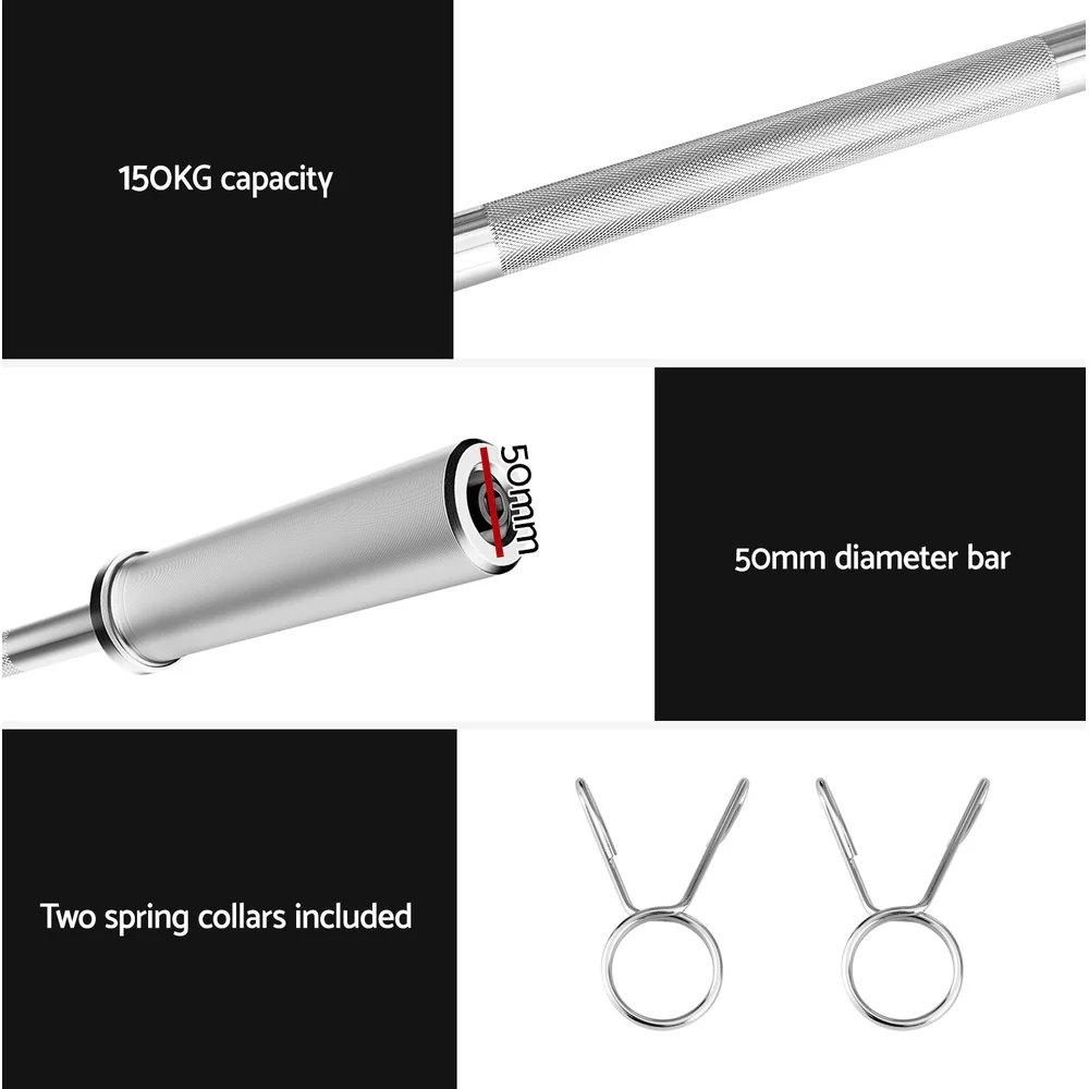 Everfit Barbells Set 36kg 120cm Dumbbell Barbell Plate Weight Lifting Home Gym Red Lifting - Image 7